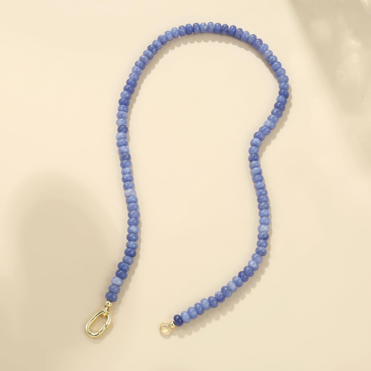 CONRAN KREMIX Sapphire Blue Stone Beaded Necklace for Women,Natural Stone Bead Choker Necklaces Boho Summer Beach Necklace Gemstone Jewelry Gift for Women