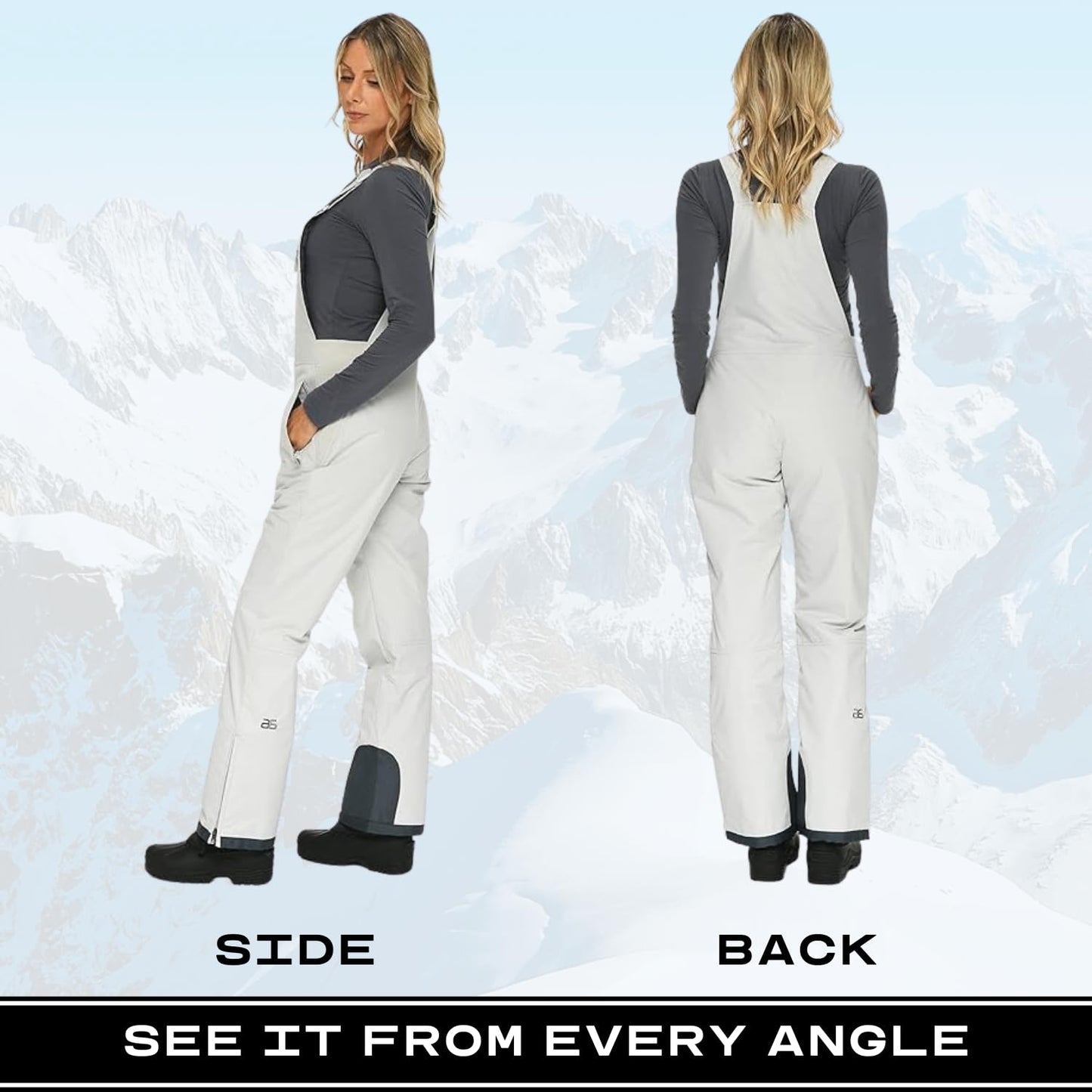 Arctix Women's Essential Insulated Bib Overalls, Quiet Grey, 2X