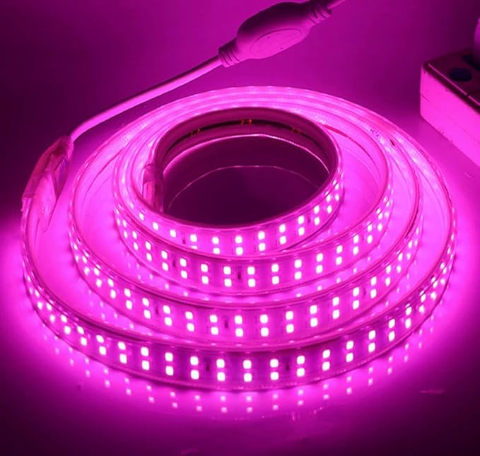 SUYOOULIN LED Strip Lights, High Voltage AC110V-130V 16.5ft/5m Super Bright 20000LM Waterpoof IP68 2835 180 LEDs/m LED Light Strips for Home Garden Outdoor Decoration(Pink)