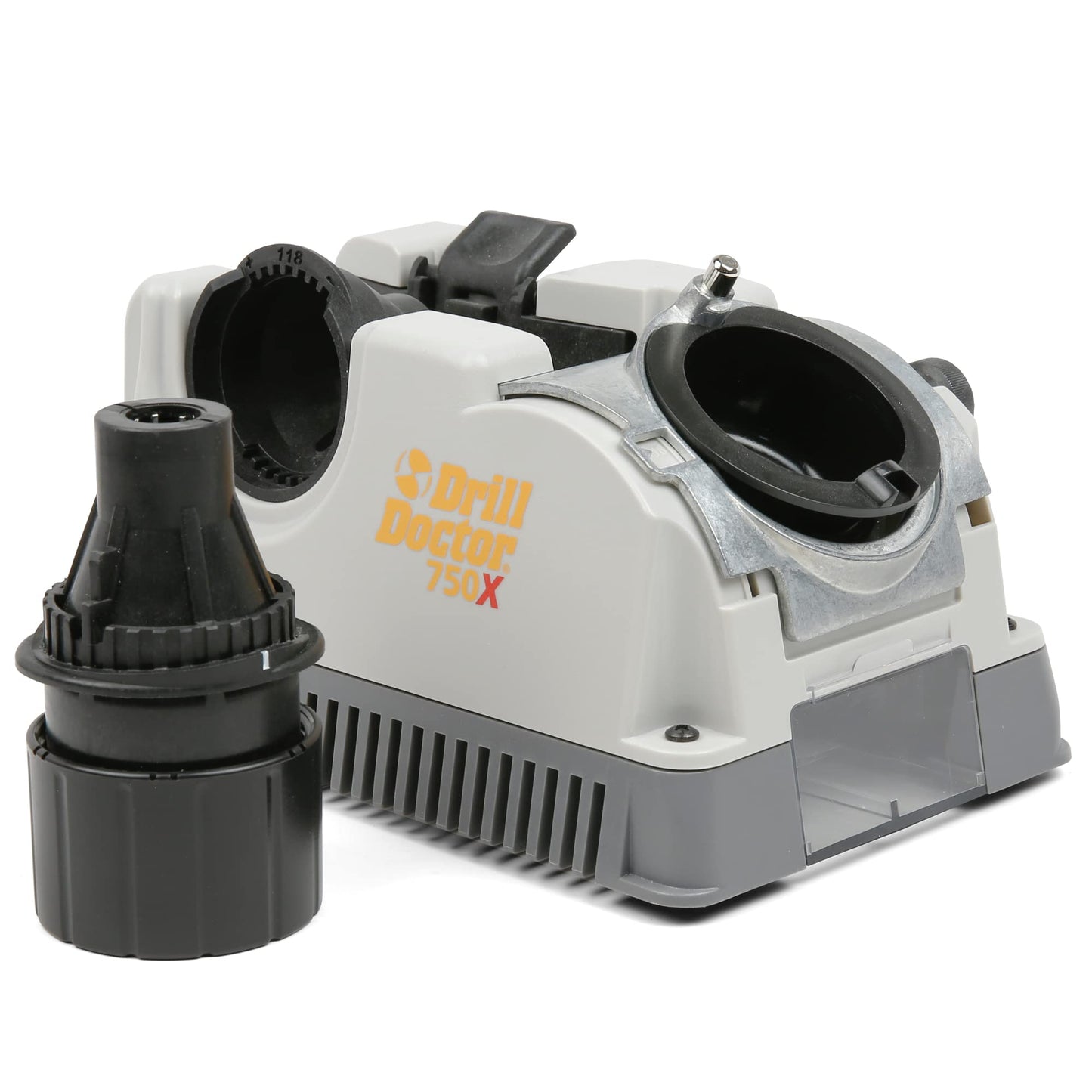 Drill Doctor DD750X Electric Drill Bit Sharpener, 3/32-3/4" High-Speed, Portable - Steel, Masonry, Carbide, Cobalt, Tin-Coated Bits, Adjustable Angles