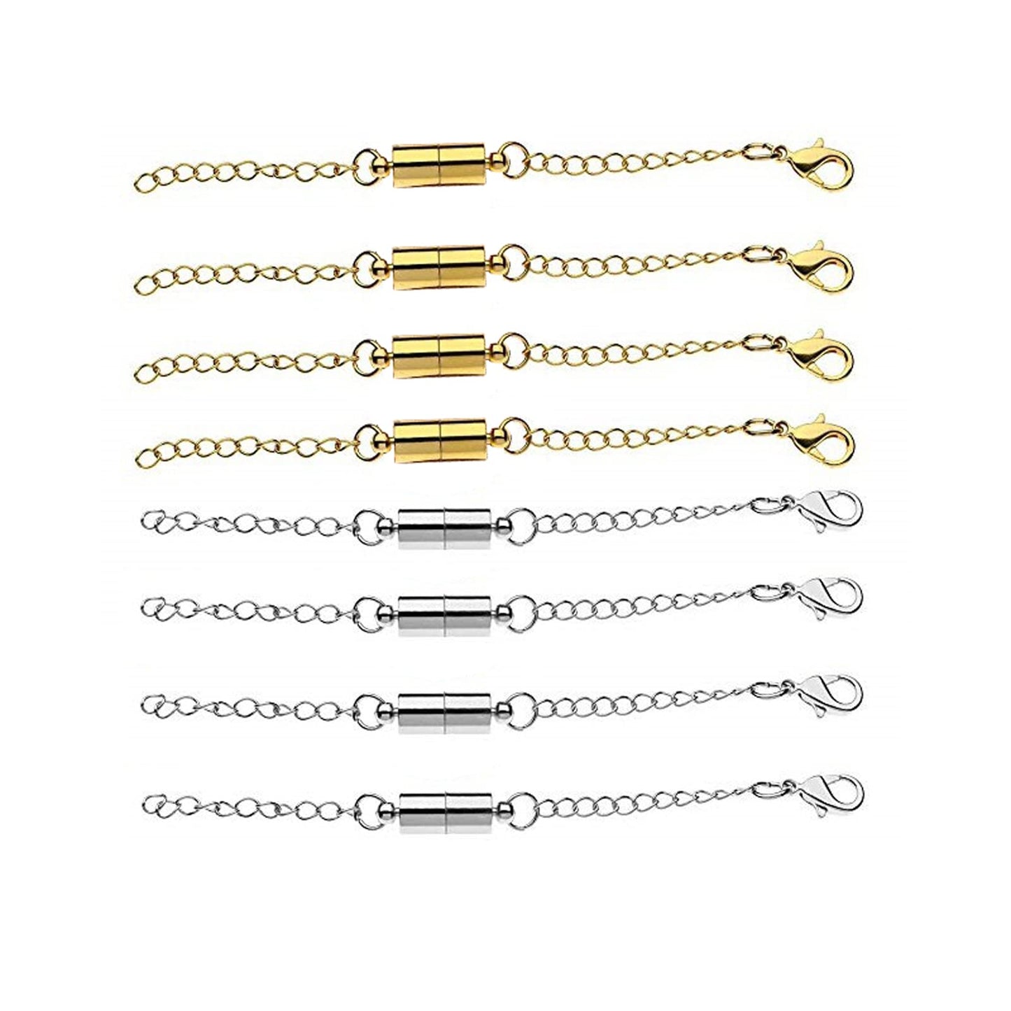Mizeer Magnetic Necklace Extenders, Magnetic Necklace Clasps with Extender Chains