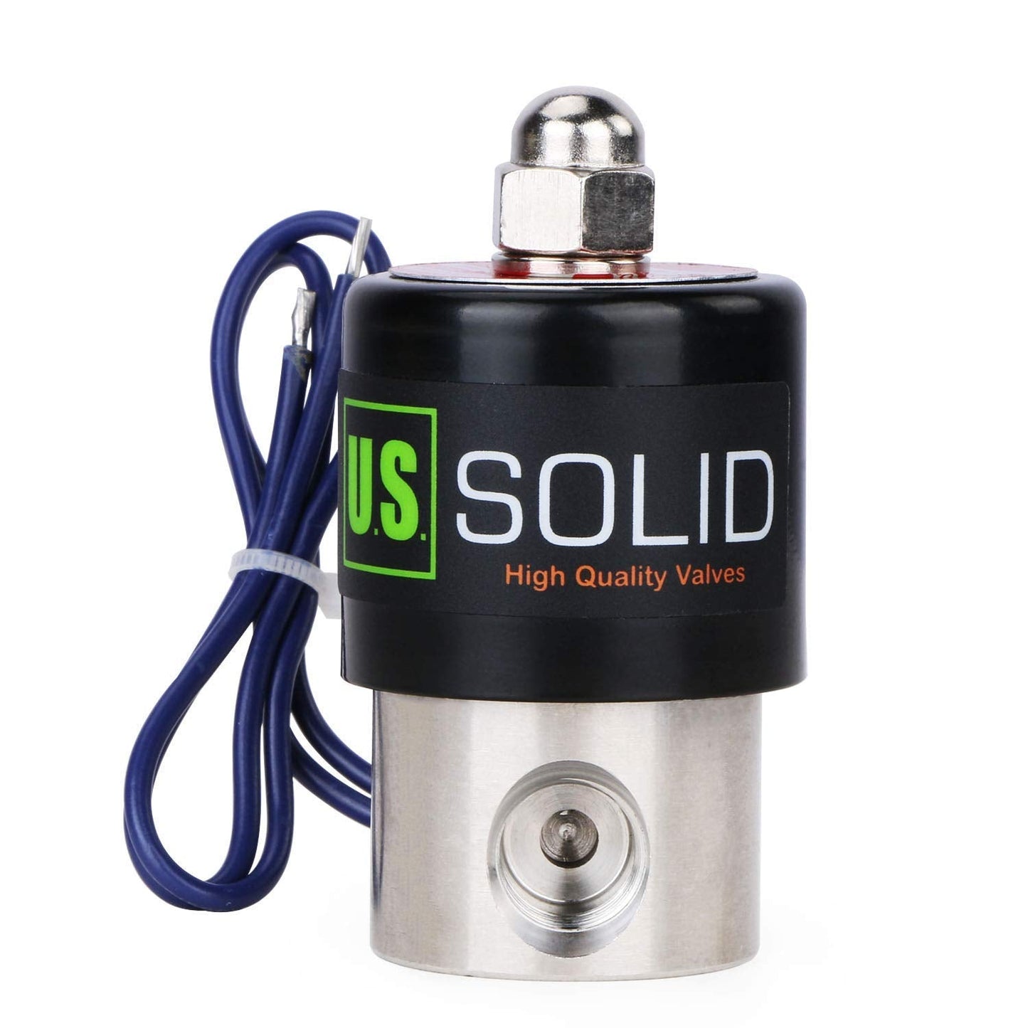 U.S. Solid 1/4" Stainless Steel Electric Solenoid Valve 12VDC Normally Closed VITON(45-PACK)