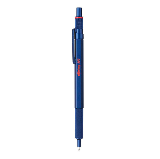 rOtring 600 Ballpoint Pen Medium Point Black Ink Blue Barrel Refillable