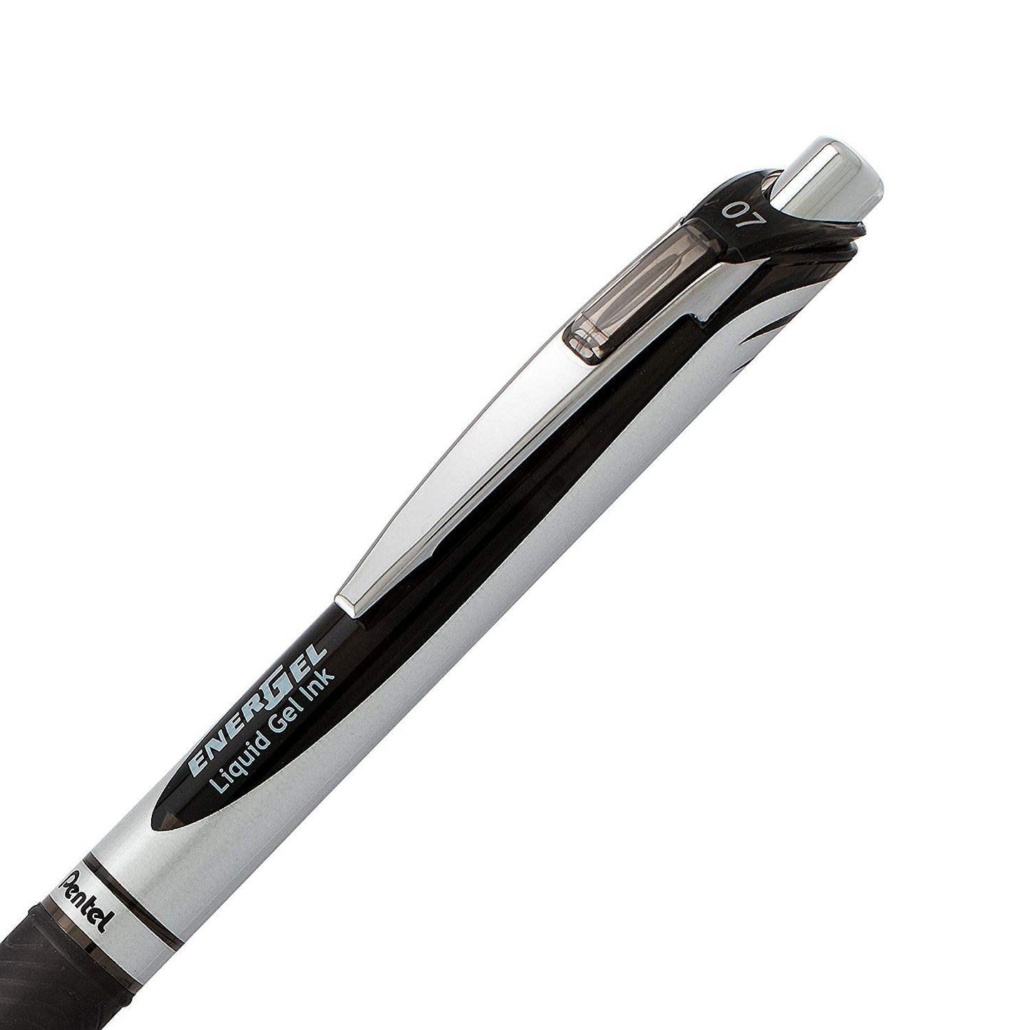 Pentel Energel 0.7 mm Rtx Retractable, 6 Black & 6 Blue Ink Pens Metal Tip, Medium Point Energel Liquid Gel Ink Pens 0.7 mm. Pack of 12