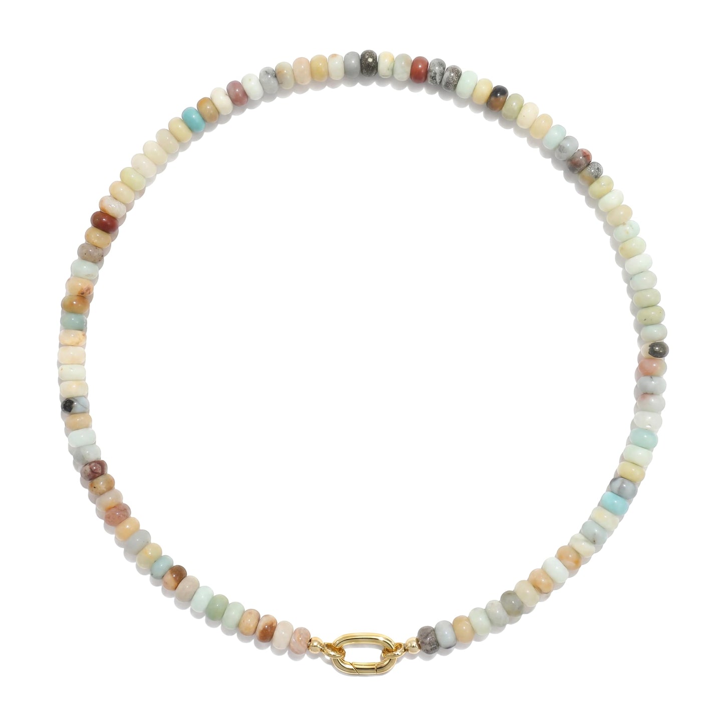 CONRAN KREMIX Amazonite Stone Beaded Necklace for Women,Natural Gemstone Bead Choker Necklaces Boho Summer Beach Layering Necklace Jewelry Gift for Women