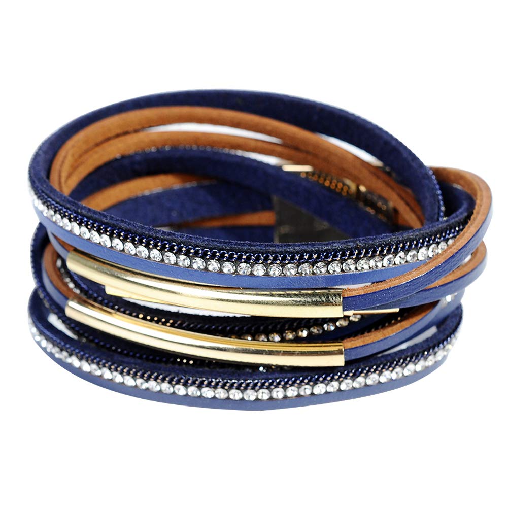 Artilady Leather Wrap Bracelet for Women-Boho Multi Layered Stackable Bracelets Bangle Jewelry for Women Trendy