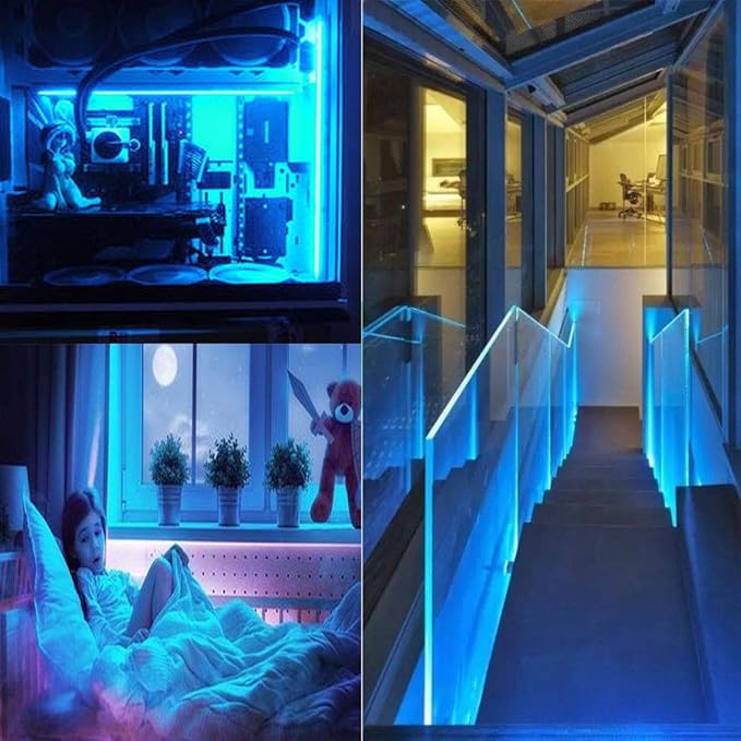 SUYOOULIN LED Strip Lights, High Voltage AC110V-130V 3.3ft/1m Super Bright 4000LM Waterpoof IP68 2835 180 LEDs/m LED Light Strips for Home Garden Outdoor Decoration(Ice Blue)