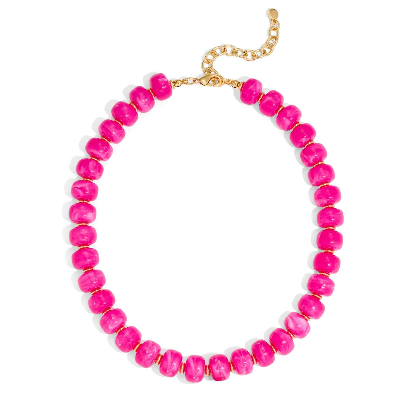 HolidayQbee Beaded Necklace for Women Boho Bead Chunky Necklace Big Bead Necklace Fashion Trendy Summer Pink Resin Beaded Necklaces Jewelry Gifts