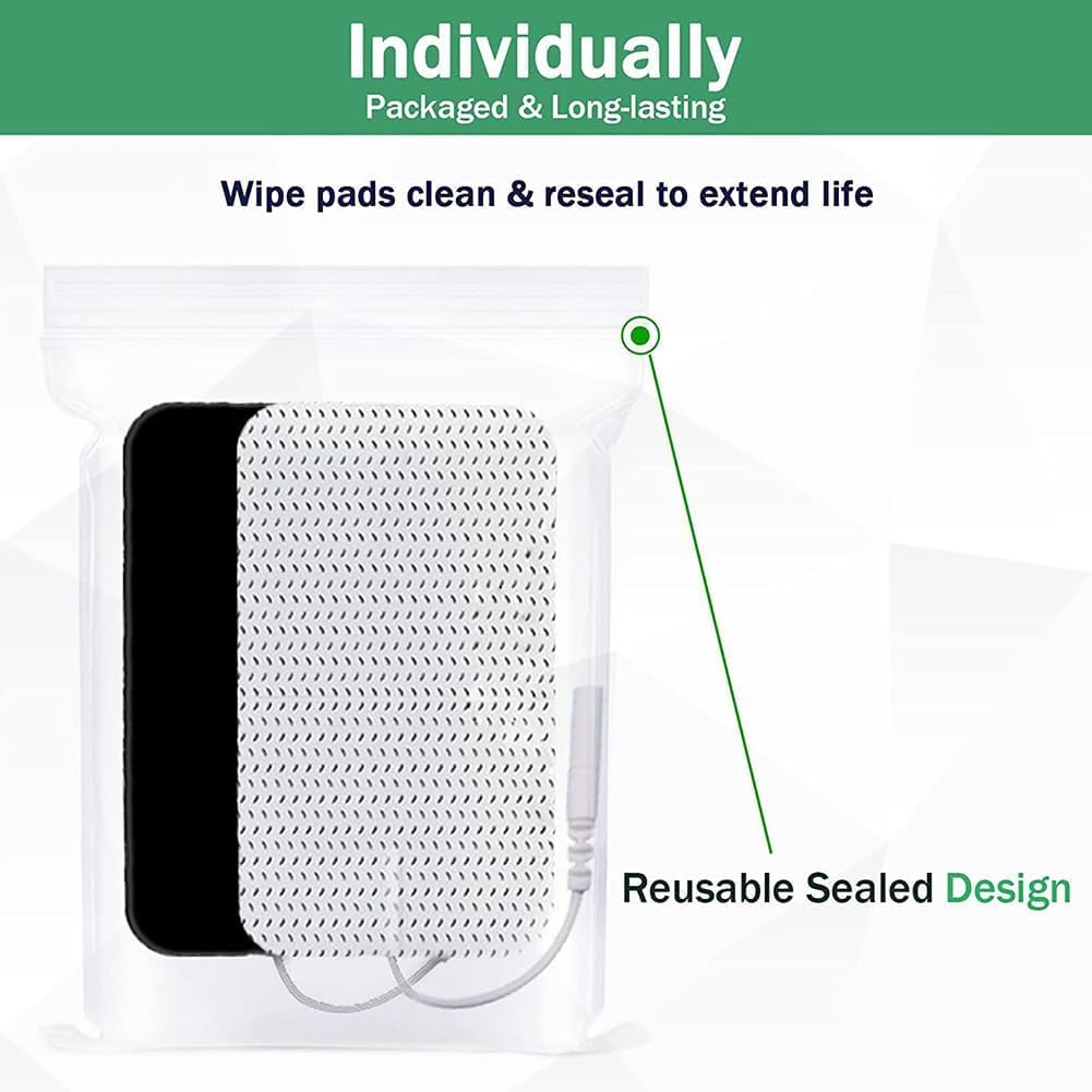 Tens Unit Electrode Pads 2"X4" 24Pcs Reusable 3rd Gen Upgraded Self-Stick Large Rectangular TENS Pads Replacement Compatible with TENS 7000, AUVON, Etekcity, TENKER, HealthmateForever TENS