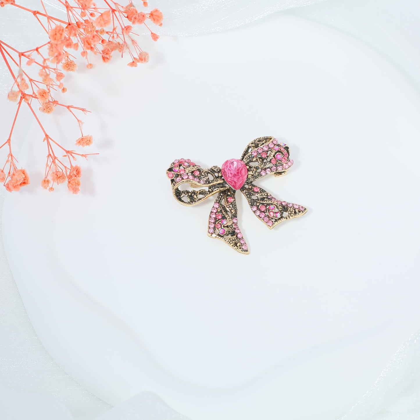 Vancy Utopia Rhinestone Bowknot Brooch Crystal Brooches for Women Pin Wedding Fashion Brooches Jewelry Accessories,Women Gift
