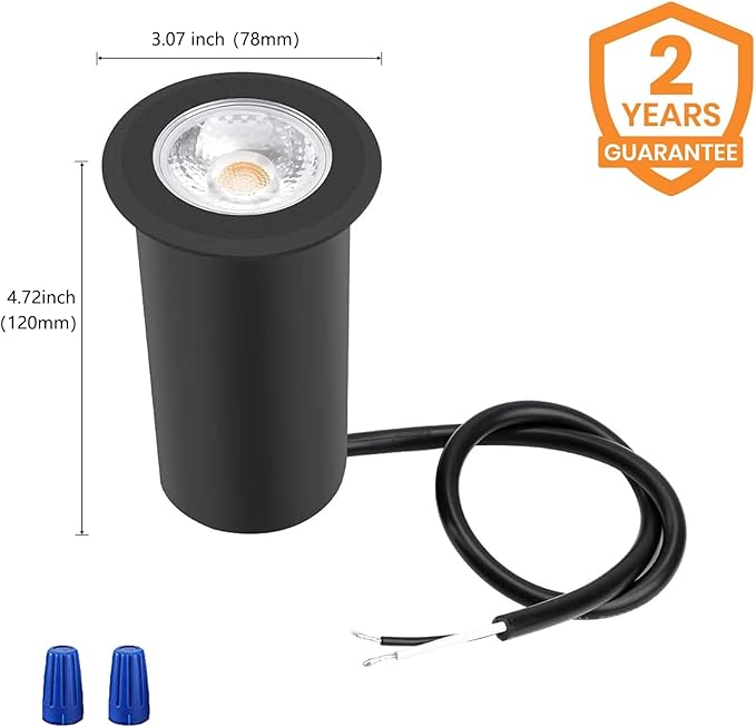 RNEHON 10W In-Ground Well Light,Voltage 12-24V, In-Ground Lighting, Low Voltage Landscape Pathway Lights, IP67 Waterproof, Aluminum, 3000K Outdoor Lighting for Yard,Lawn,Garden,Patio,Pack of 6