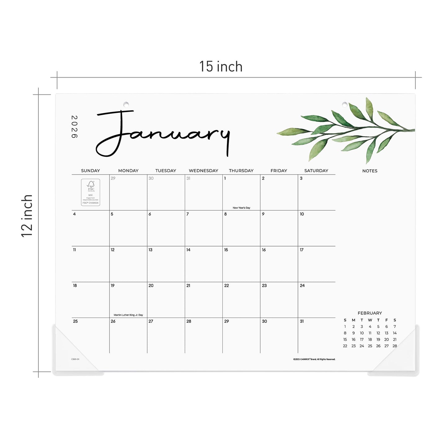 Cabbrix Desk Calendar 2026, Aesthetic Desk Pad Calendar January 2026 to June 2027, The Perfect Desktop/Wall Calendar 15"x12" for Easy Organizing Your Life