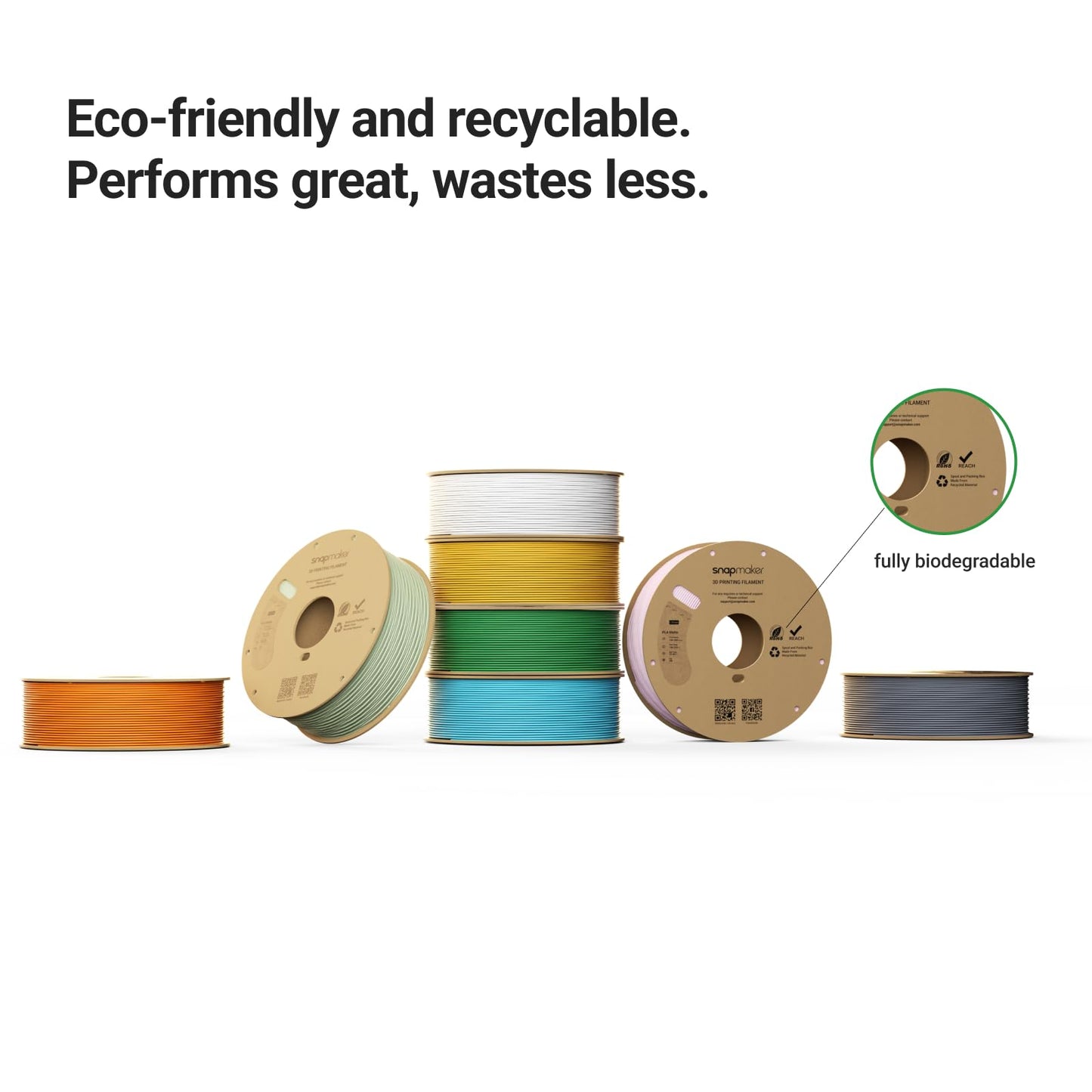 Snapmaker Matte PLA Filament 1.75mm, RFID 3D Printer Filament for Snapmaker U1, Dimensional Accuracy +/- 0.02mm, 300mm/s High Speed Printing Clog-Free for Most FDM Printers,1kg(2.2lbs) Pine Green