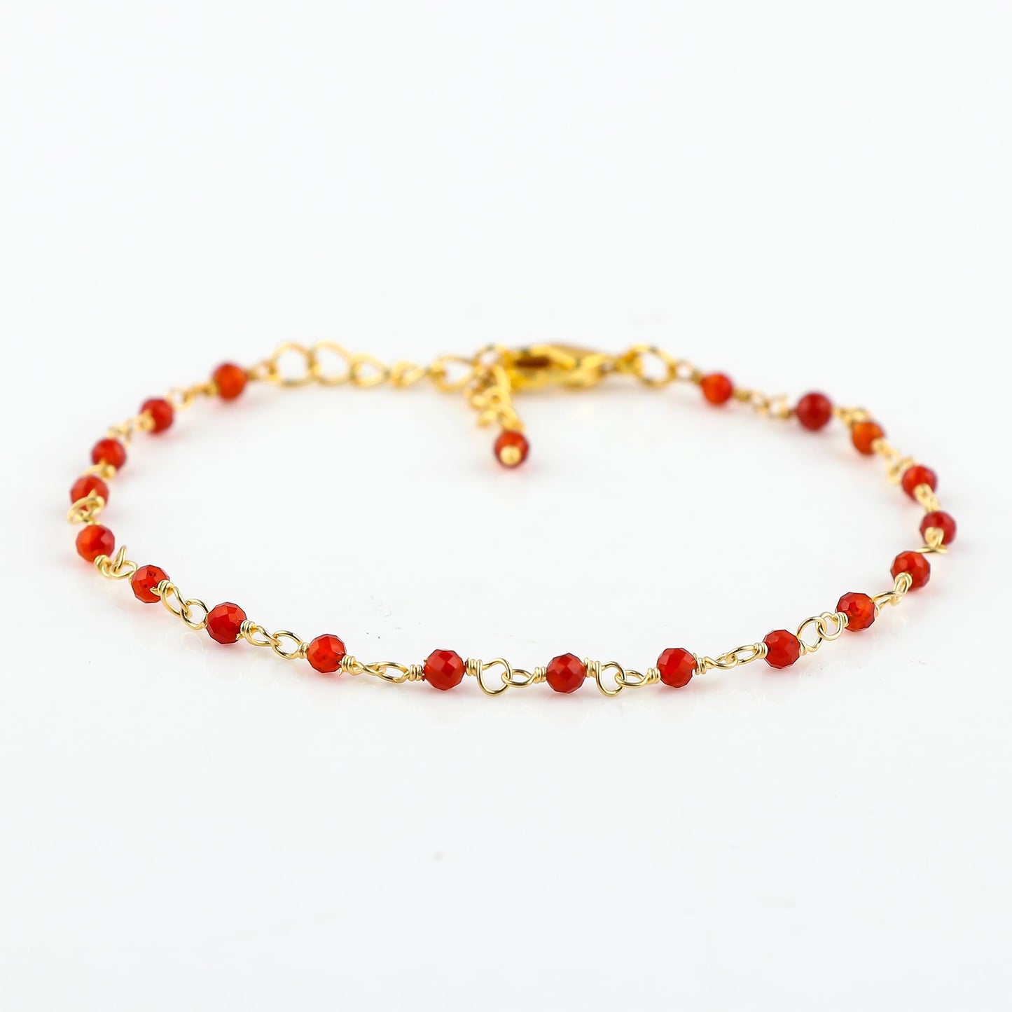 CRYSTALINES (3pcs) Natural Carnelian Gemstone Cluster Jewelry Combo Set, 14K Gold Plated, Crystals Beads Rosary Chain, Handmade Bohemian Jewelry - Bracelets, Necklace, Earrings for Women