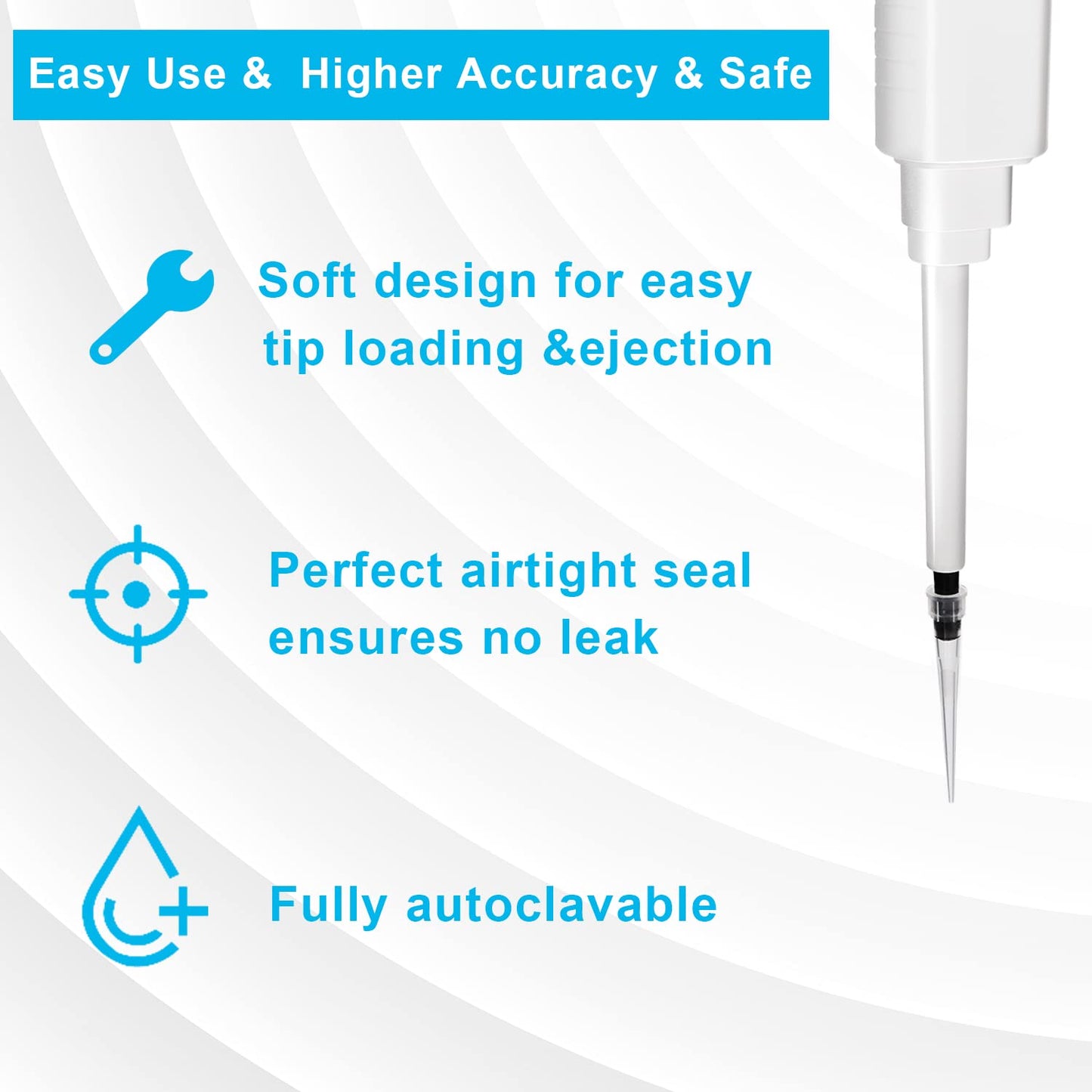 ONiLAB Pipette Tips 10 UL 1000 PCS Laboratory Universal Plastic Liquid Pipettor Tips Polypropylene (PP) Autoclavable, Transparent