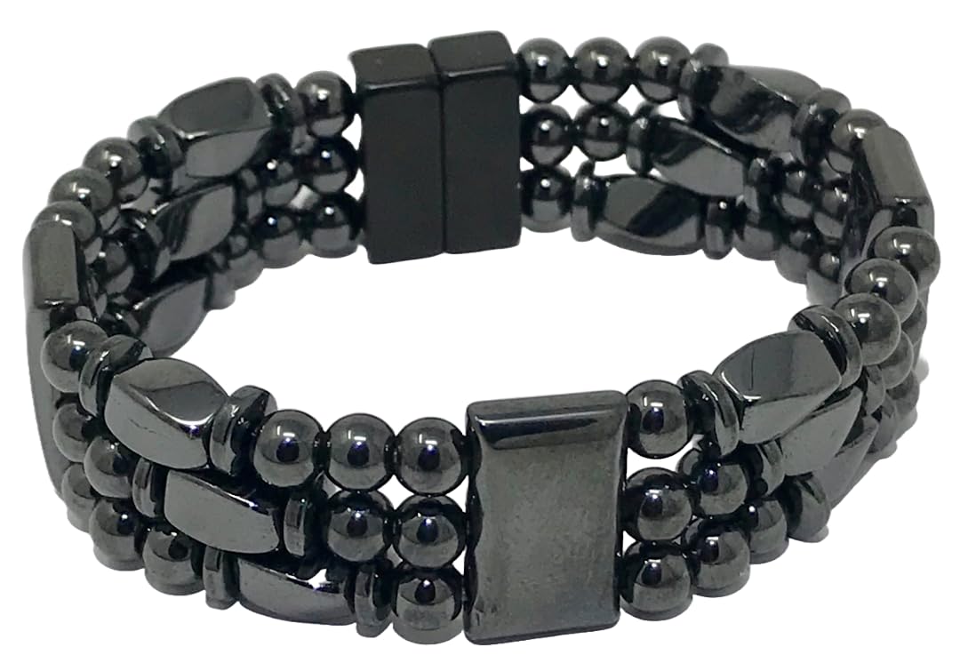Tri-Power Magnetic Hematite Bracelet (6.5 Inches)