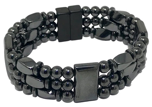 Tri-Power Magnetic Hematite Bracelet (6.5 Inches)