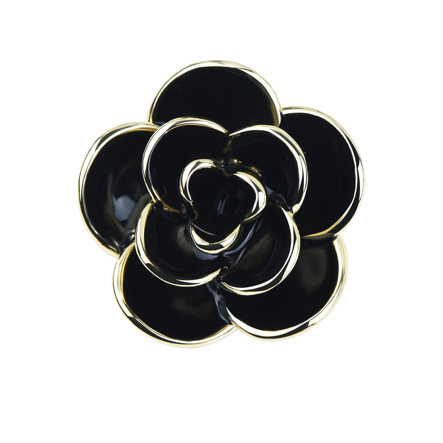 YYBONNIE Elegant Crystal Blooming Rose Flower Brooch Lapel Pin Breastpin for Women Birdal Cardigan Hat Scarf Suit Sweater Floral Pins (35mm Black Rose)