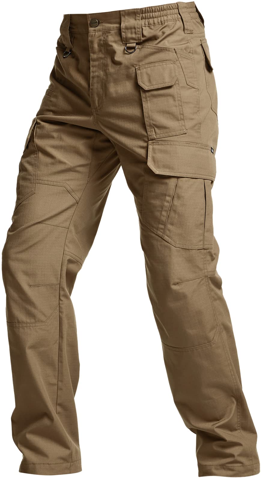 CQR Men's Tactical Pants, Water Resistant Ripstop Cargo Pants, Lightweight EDC Work Hiking Pants, Outdoor Apparel, Raider Mag Cougar, 40W x 34L
