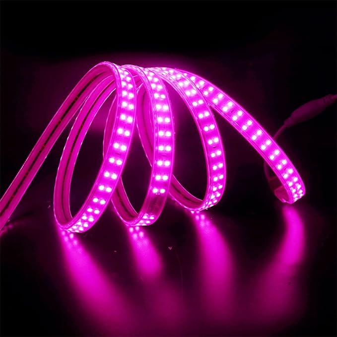 SUYOOULIN LED Strip Lights, High Voltage AC110V-130V 16.5ft/5m Super Bright 20000LM Waterpoof IP68 2835 180 LEDs/m LED Light Strips for Home Garden Outdoor Decoration(Pink)