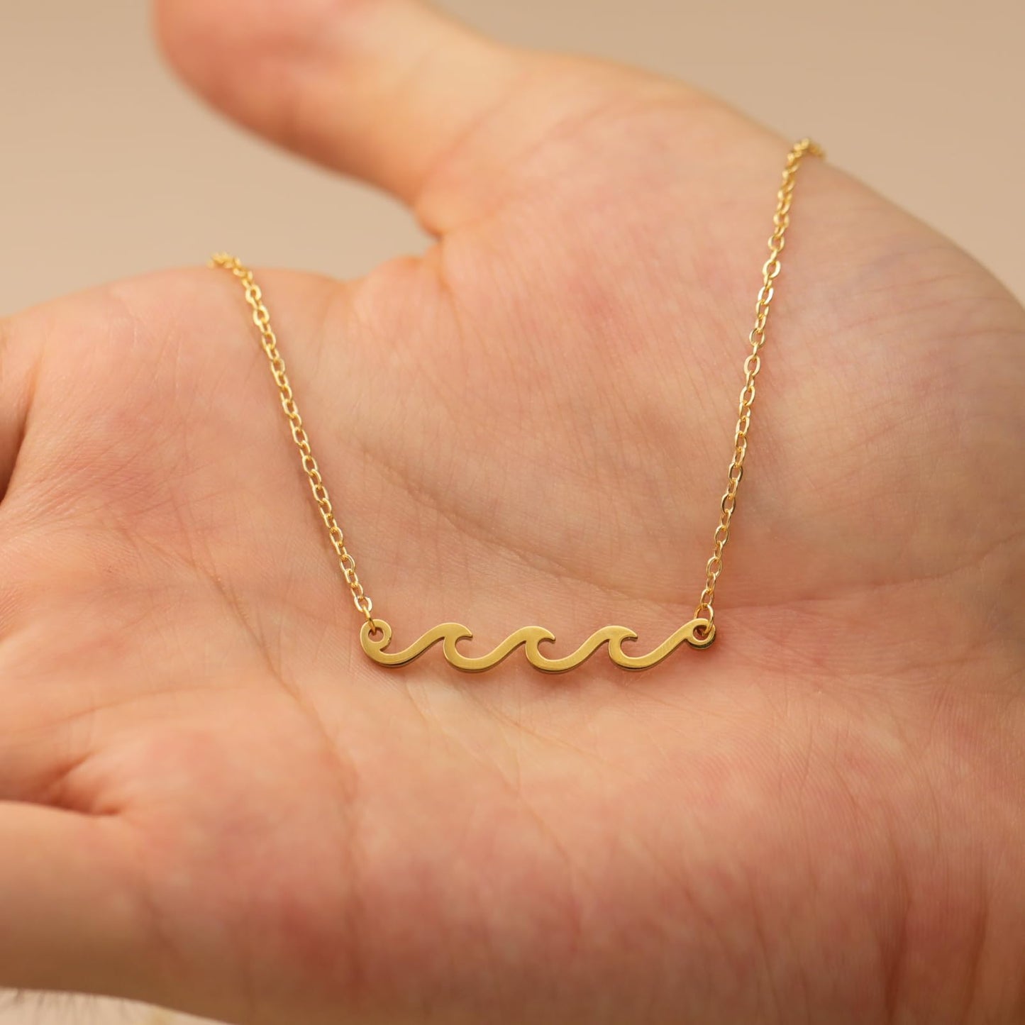 Baydurcan Gold Wave Necklace Get Well Gifts for Women Feel Better Grief Miscarriage Gifts for Women (Wave)