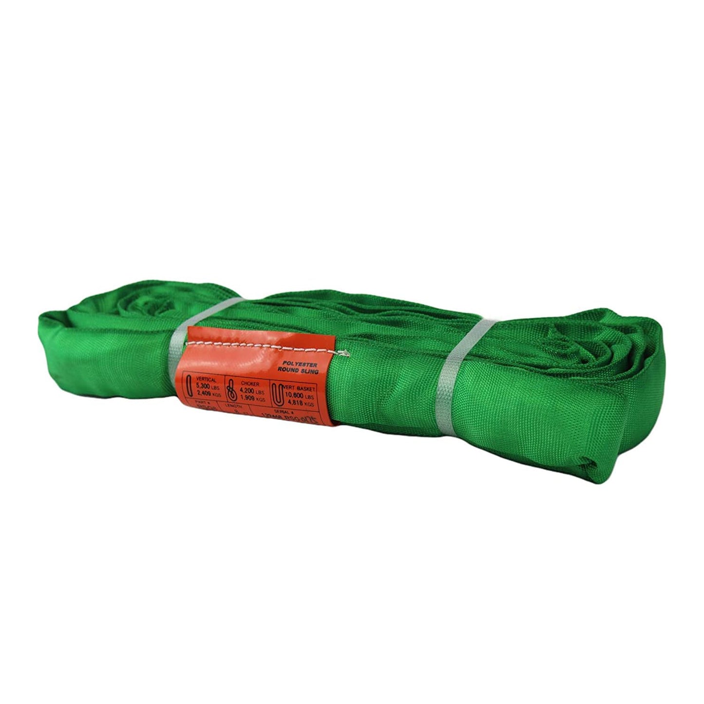 ATERET Powerlift Green Polyester Endless Round Sling - 15 Feet Length, 5,300 lb. Vertical Capacity, 10,600 lbs Basket - Heavy Duty Poly Lifting Sling