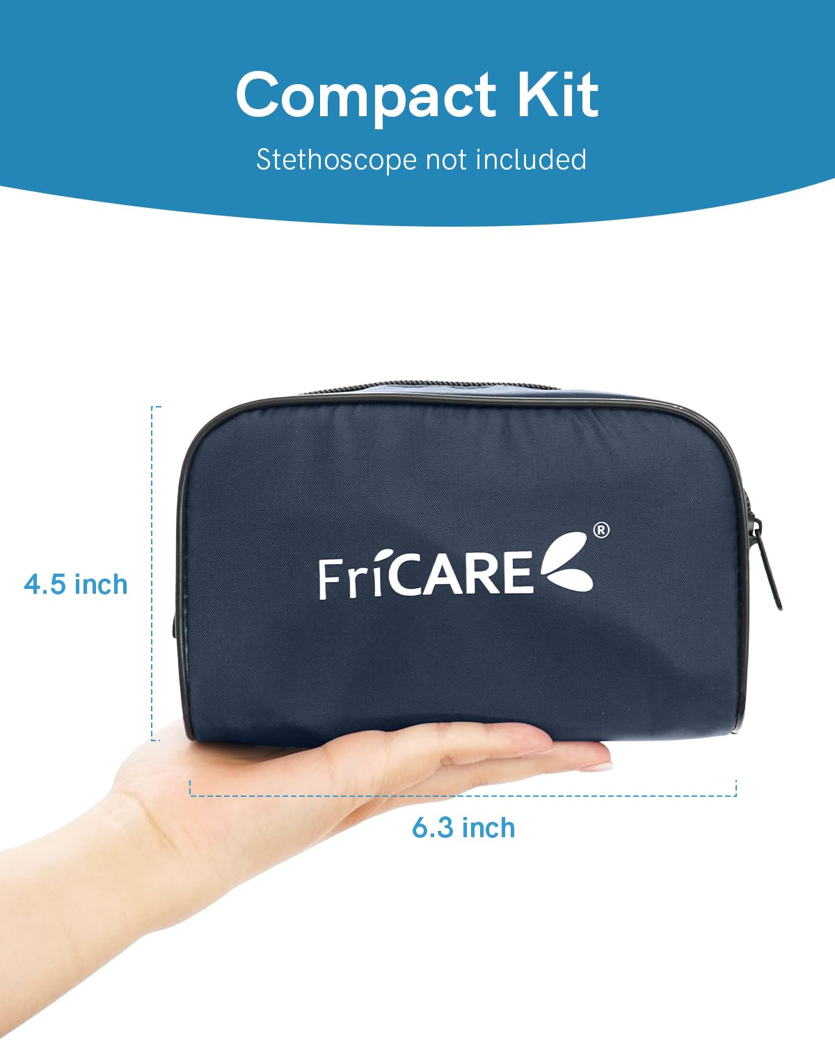FriCARE Manual Blood Pressure Cuff for Nursing Students, Aneroid Sphygmomanometer for BP Monitoring, Home & Medical School Essentials with Carrying Case, Universal Adult Size, Blue