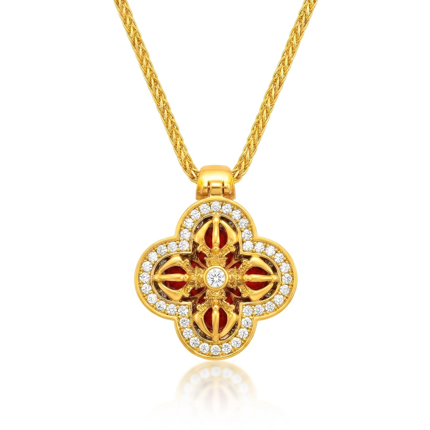 Tessalyn 18K Gold Plated Four Leaf Clover Necklace for Women, Cubic Zirconia Charm Pendant, Adjustable Chain for Everyday & Special Occasions