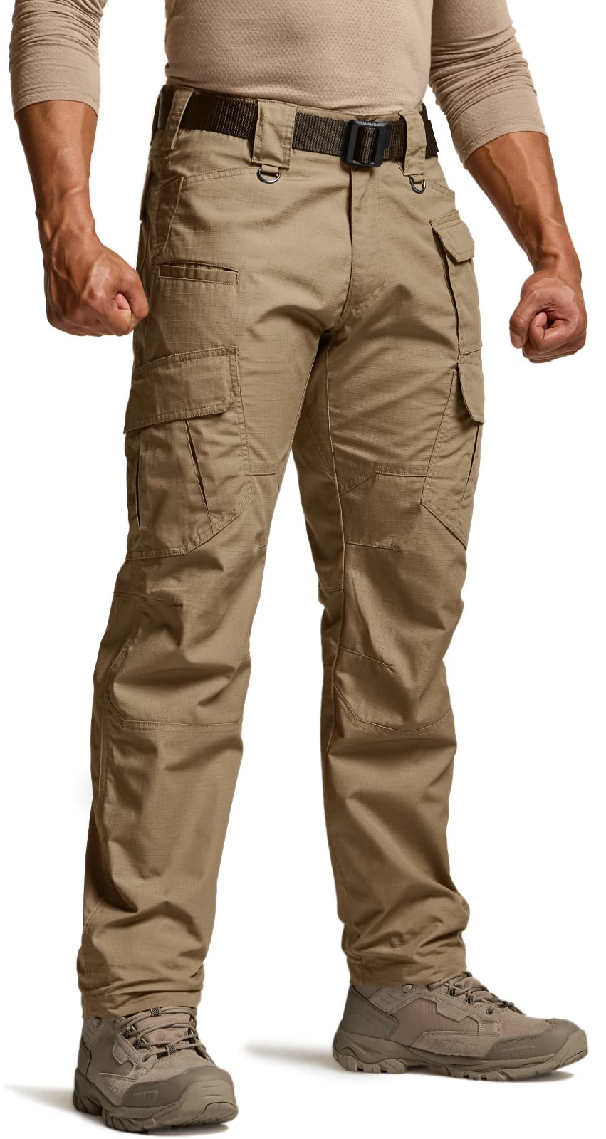 CQR Men's Tactical Pants, Water Resistant Ripstop Cargo Pants, Lightweight EDC Work Hiking Pants, Outdoor Apparel, Raider Mag Cougar, 40W x 34L
