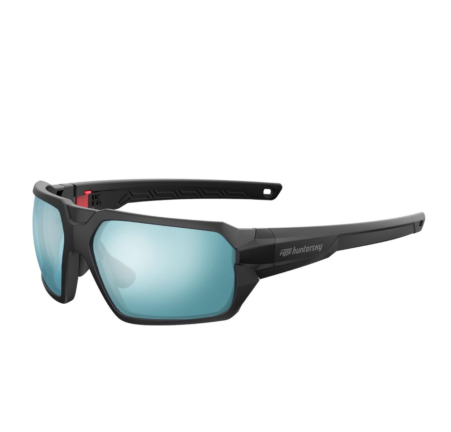 HTS HUNTERSKY Q37 Polarized Shooting Safety Sunglasses ANSI Z87.1 Military Blue Mirror Impact Resistant Lens Ballistic Eye Pro Army Hunting Tactical Airsoft Motorcycle Driving