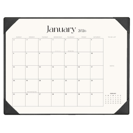 Tutazook Large Desk Calendar 2026-2027 with Desk Mat, Desktop Calendar 18 Monthly Runs from January 2026 to June 2027, Desk Pad Calendar 22 x 17 Inch Perfect for Planning, Organizing, and Scheduling Your Life (Black)