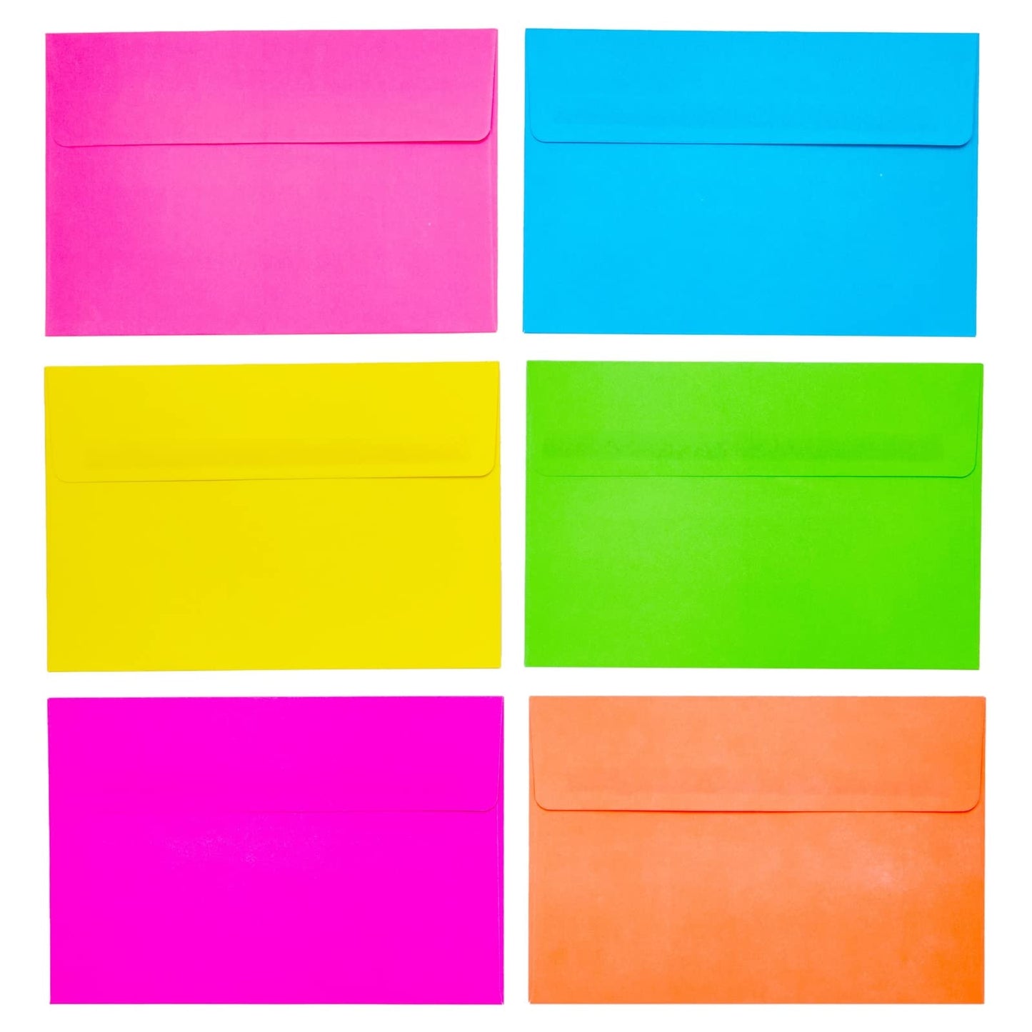 Paper Junkie 112 Pack Bright Neon Colored Envelopes with Self-Adhesive, Bulk Set for 4x6 Invitations, Greeting Cards, Birthday, Baby Shower (A6 Cards and Envelopes)
