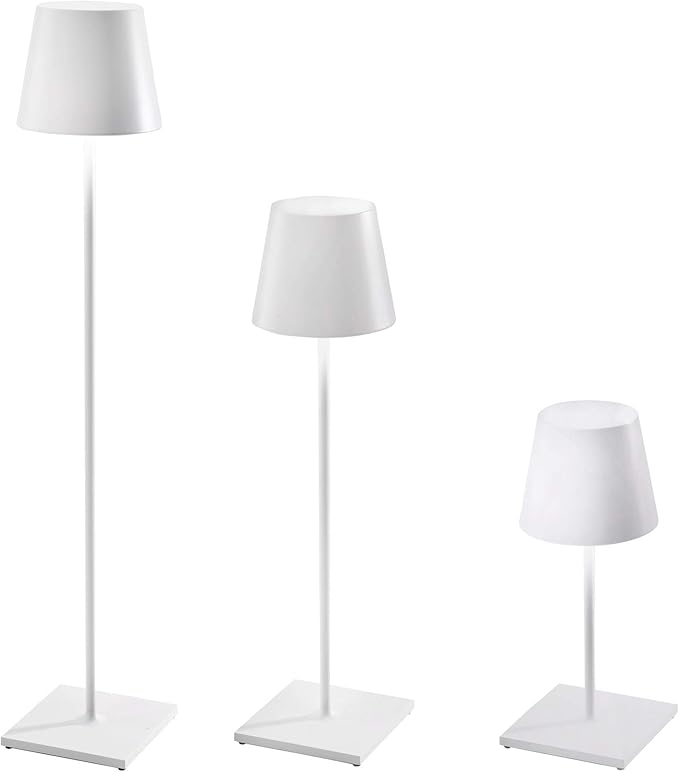 Zafferano, Poldina XXL Lamp, Rechargeable Cordless Floor Lamp with Touch Controls, Suitable for Indoor and Outdoor, Dimmer, 2700-3000 K, Adjustable Height 27-59 Inches, Sand Color