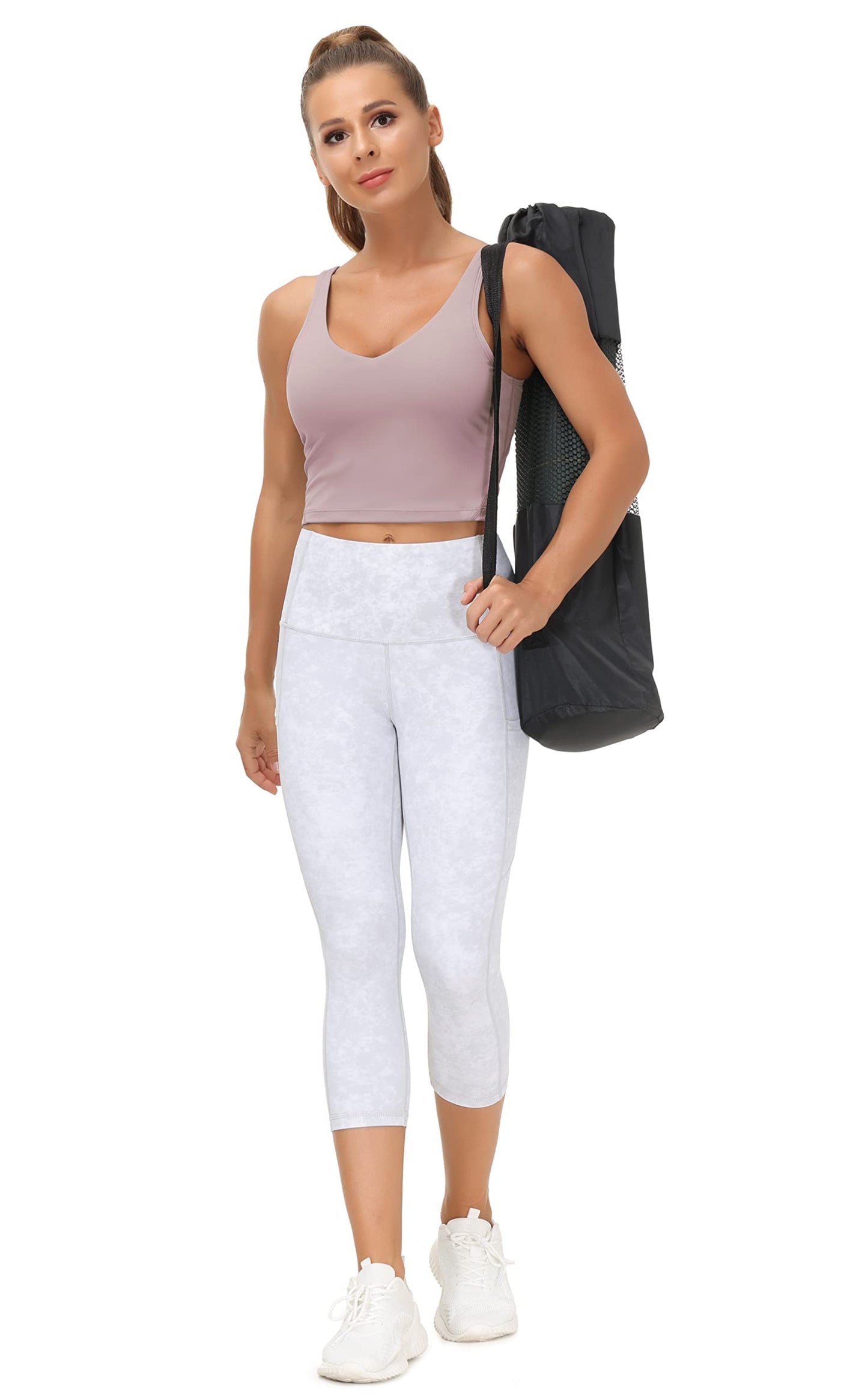 Women’s Longline Sports Bra Wirefree Padded Medium Support Yoga Bras Gym Running Workout Tank Tops(Light Purple, X-Large)