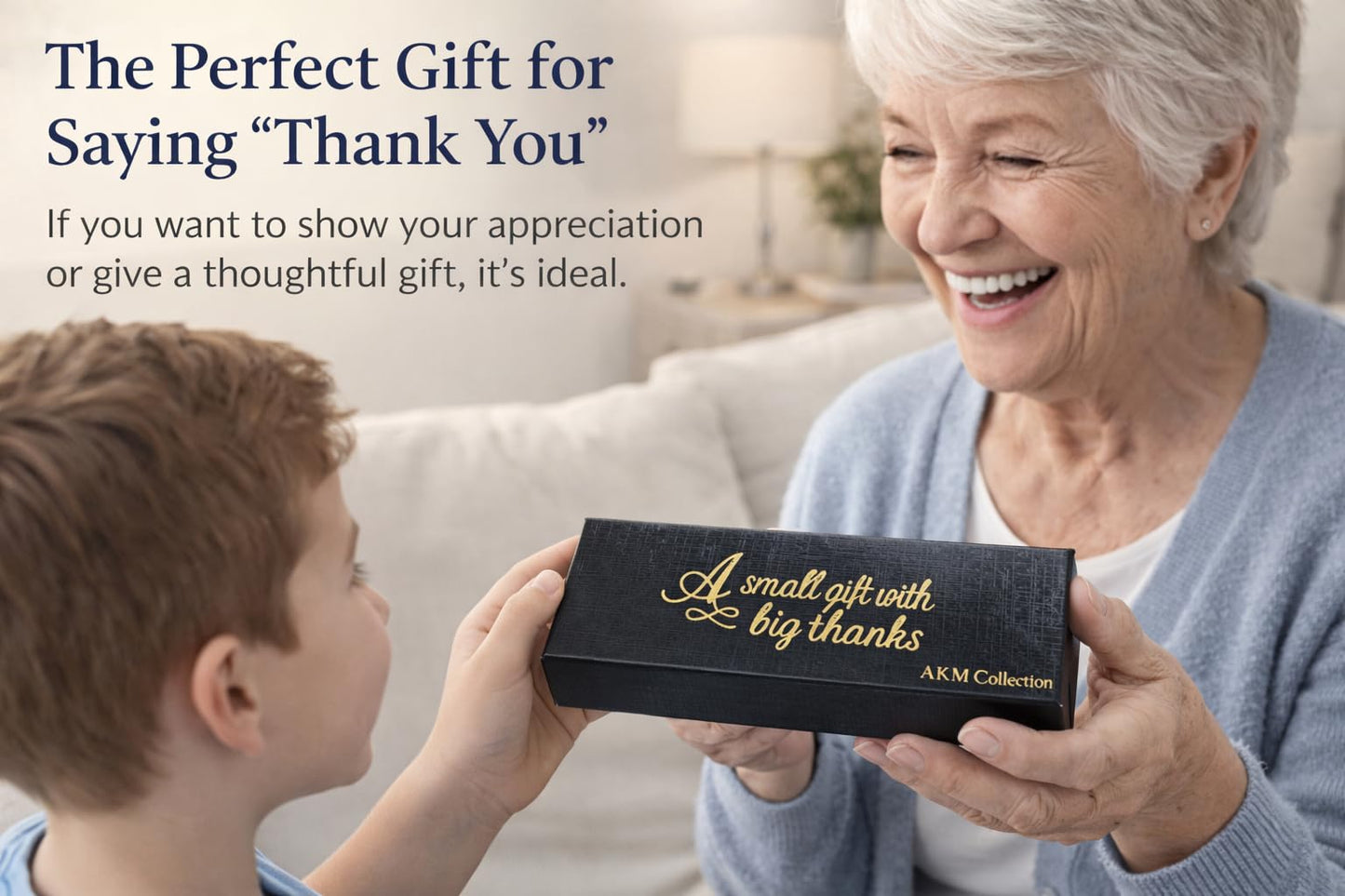 AKM Collection Light Up Thank You Pen – LED Engraved Ballpoint Pen in Gift Box, Elegant Appreciation Gift for Teachers, Coworkers, Friends (Chrome)