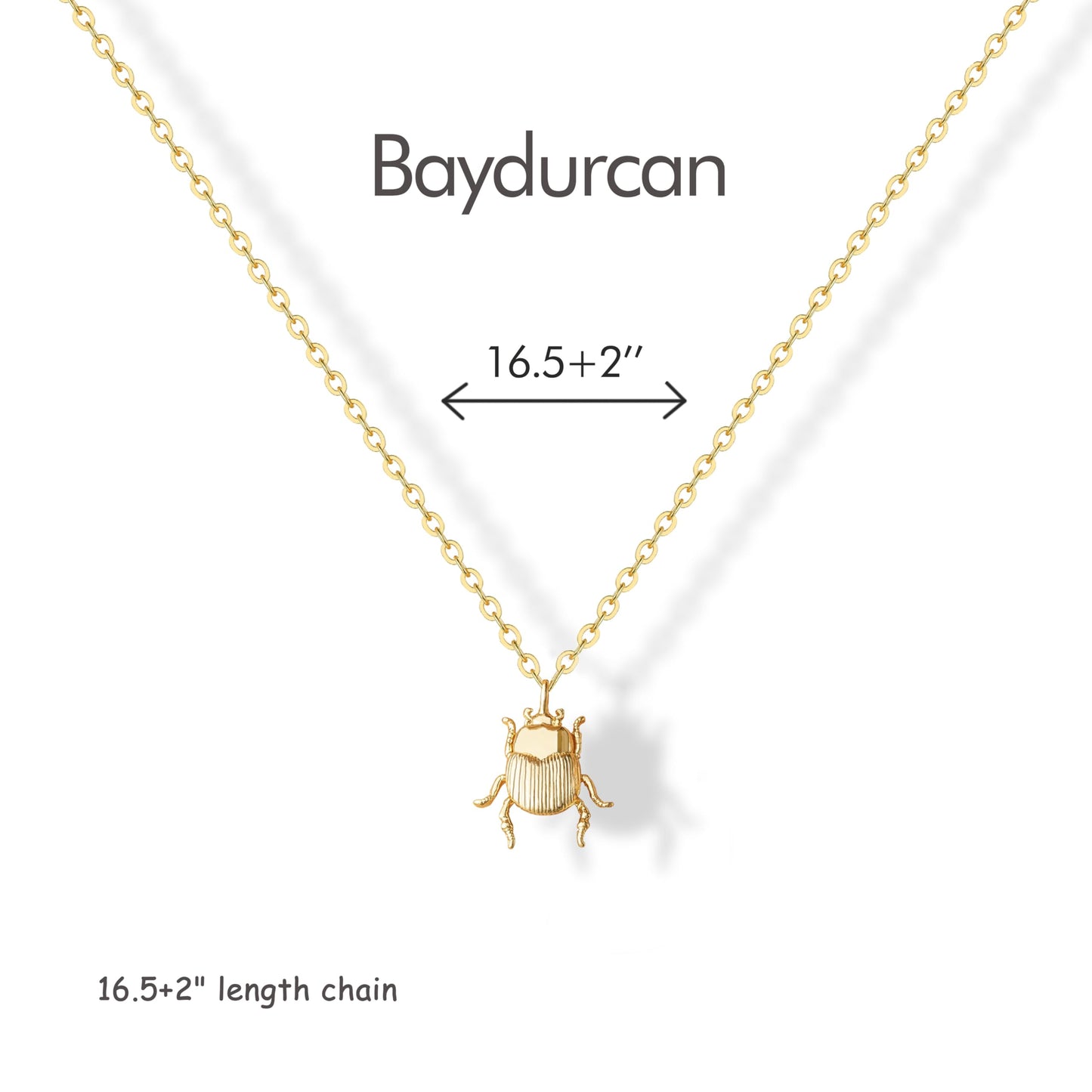 Baydurcan Gold Scarab Necklace Egyptian Jewelry for Women Gothic Jewelry Inspirational Gifts for Women (Scarab)