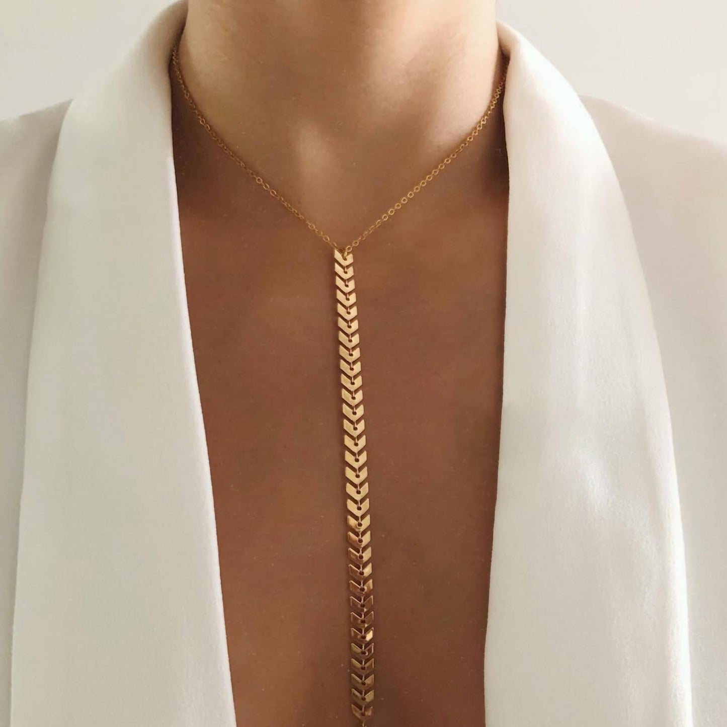 14K Gold Plated Body Chains for Women, Sexy Layered Belly Waist Chain Crossover Bikini Bra Chain, Summer Beach Rhinestone Body Jewelry(Fishbone)