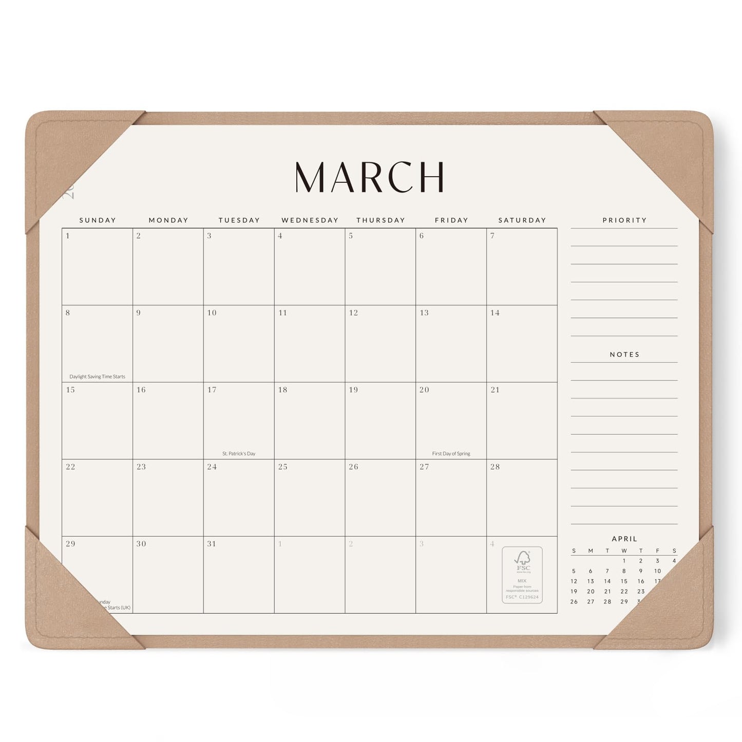 Jotsome Desk Calendar 2026 - 2027 with Desktop Mat, Large Desk Pad Calendar From Now to June 2027 22x17 inch, Desk Blotter Calendar for Home Office and School, Easy Planning, Gift for the Holidays, Apricot