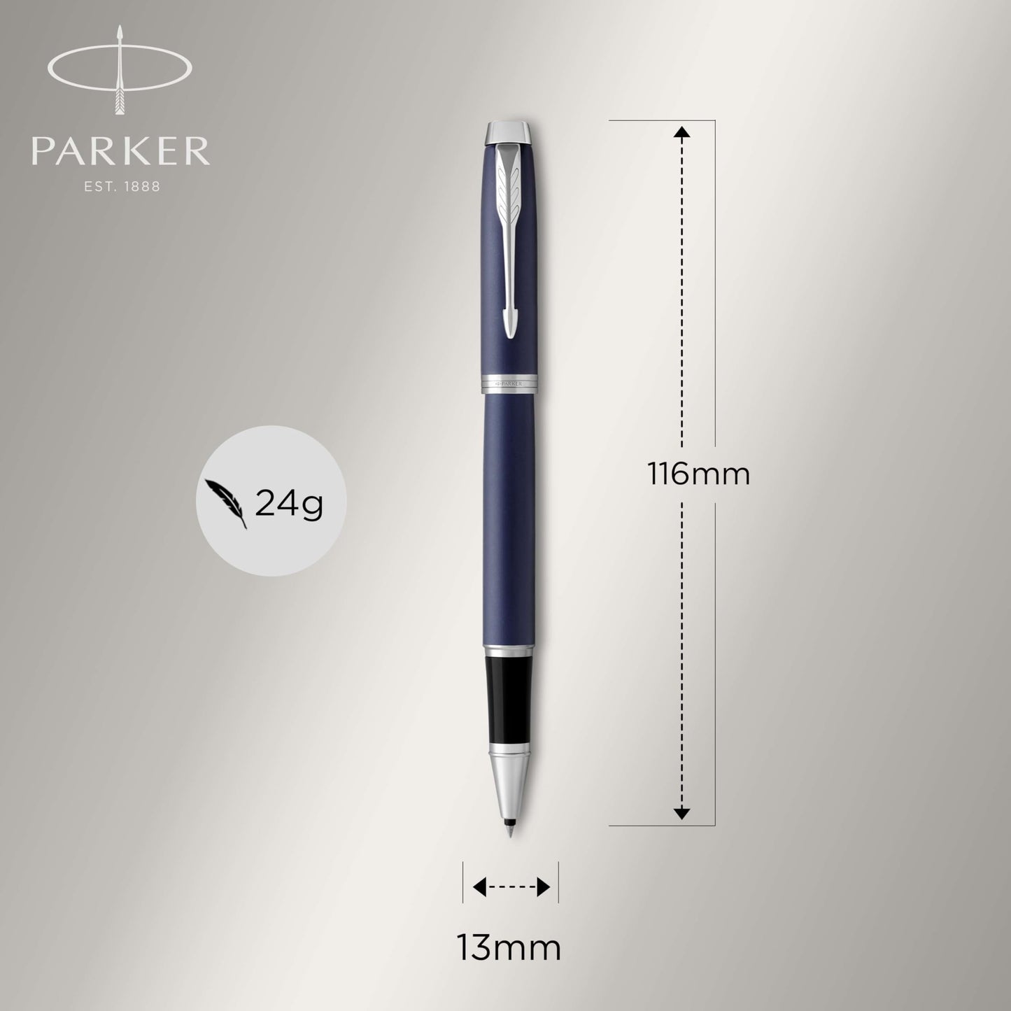 Parker IM Rollerball Pen, Matte Blue, Fine Point, Includes Black Ink Refill - Smooth Writing, Sleek, Polished, Professional, Desk Essentials