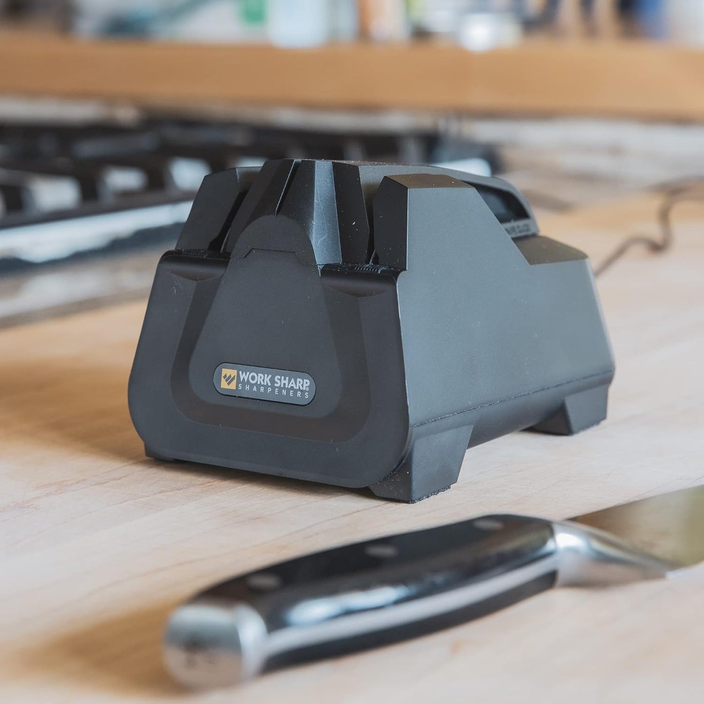 Work Sharp Electric Kitchen Knife Sharpener - Get knives ready for cookouts and BBQ's- Fits in Kitchen Drawer, Sharpens every time, fast & easy
