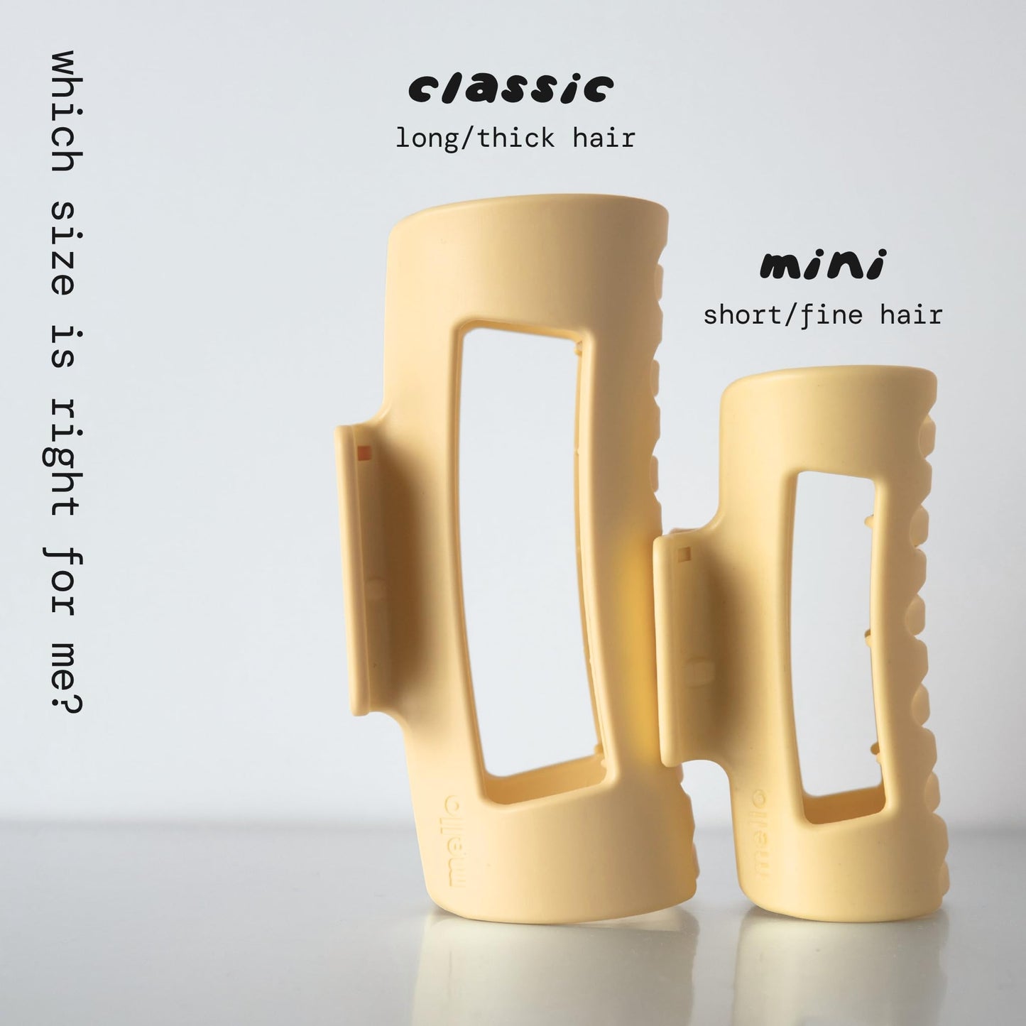 The Original Mello Hair Claw Clip Squishy Claw Clip Made in Korea Patent Pending 30021976 (Yellow, Medium)