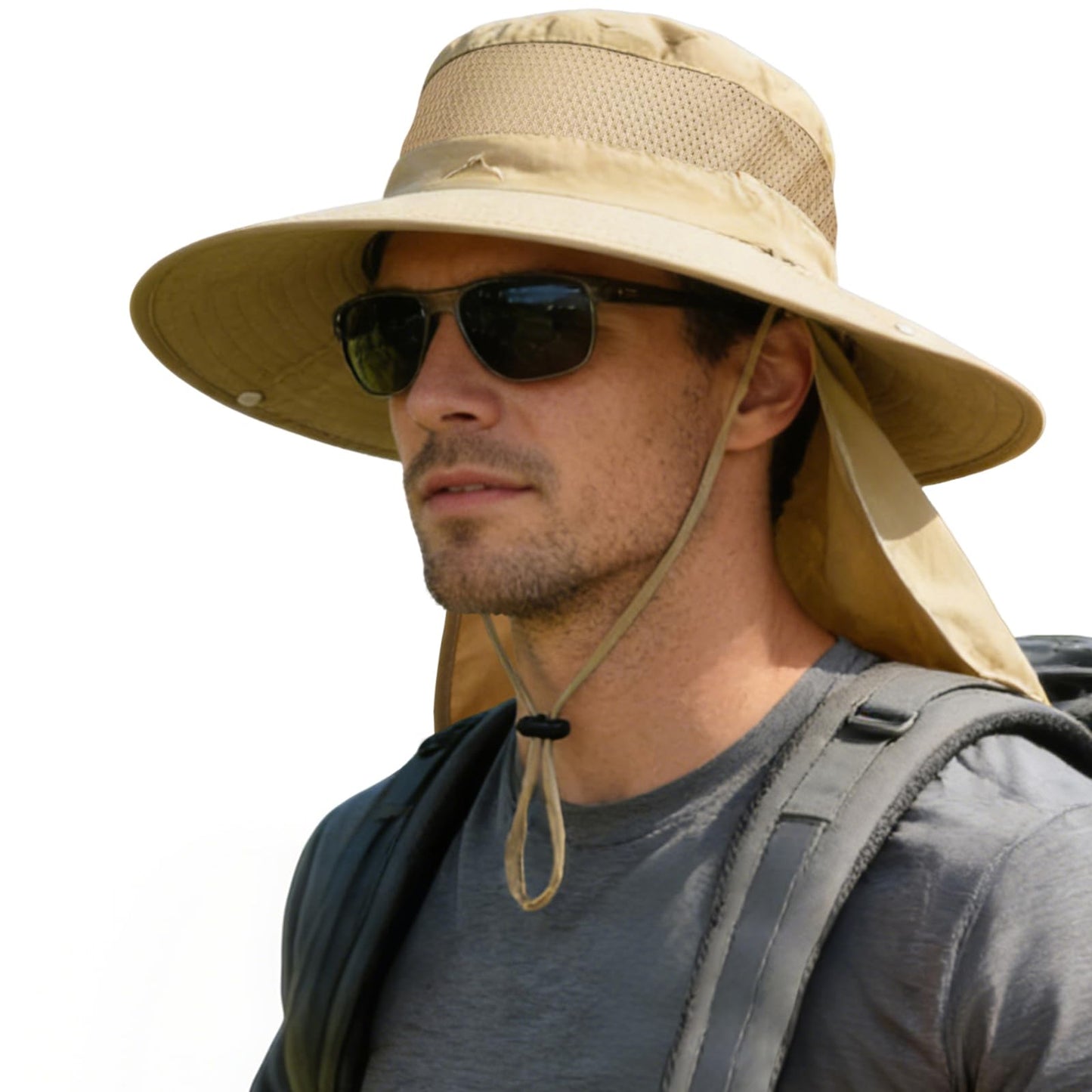 ZOORON Sun Hats for Men Women Fishing Hat with Neck Flap,UPF 50+ Sun Hat Waterproof Wide Brim Bucket Hats for Safari Hiking
