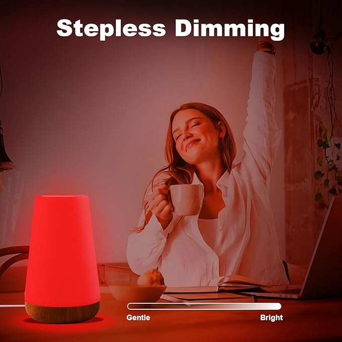 Upgraded Red Night Light for Sleep, 670nm Red Light Lamp with White Light 3000K-6500K, Timer & Stepless Dimming, Remote/Touch Control, 360° Bedroom Lighting, Portable & Hangable