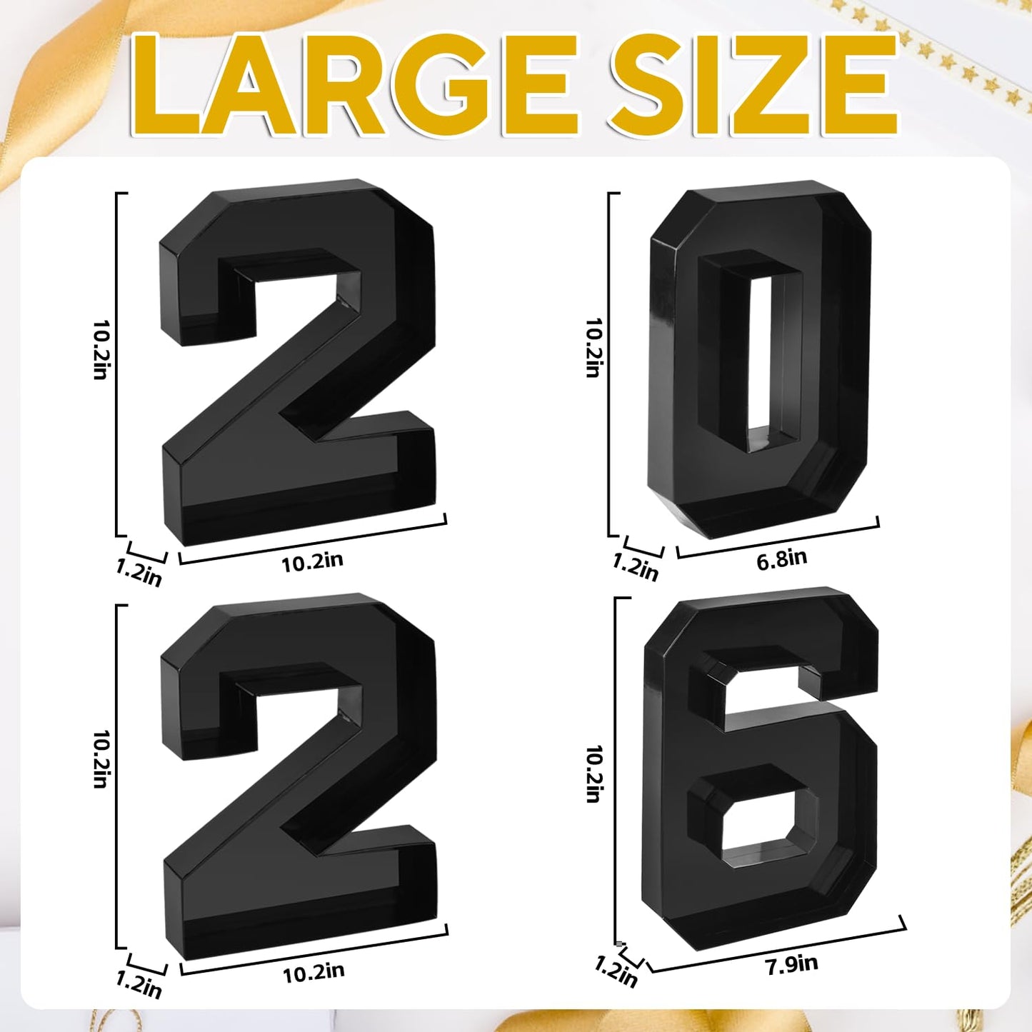 Datyiiha 2026 Set Cardboard Number for Charcuterie 10.2'' Black Fillable Tray Charcuterie Paper Box for Graduation Anniversary Birthday New Year Party Decorations Chocolate Cookies Goodie Cupcake Box