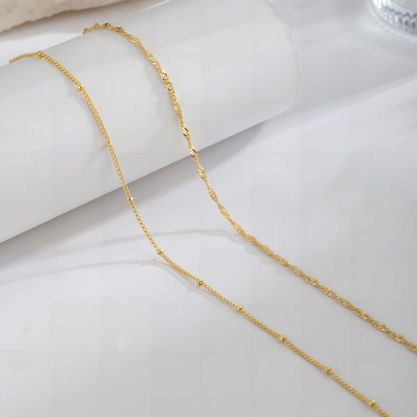 RELVEO 2PCS Gold Waist Chain Adjustable Layered Belly Chain Body Chain Jewelry for Women Sexy Bikini Beach Satellite Waist Chains