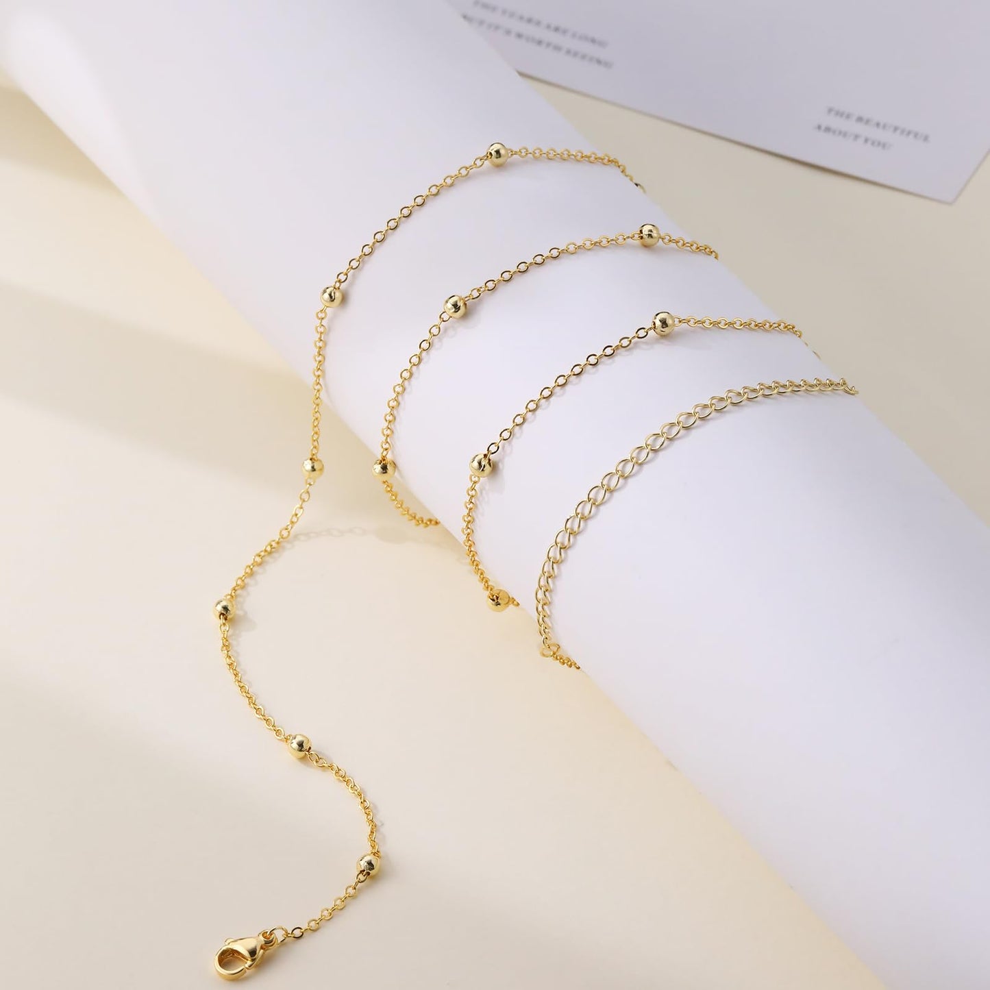 CAROVO Belly Waist Chain for Women 14K Gold Plated Layered Body Chains Boho Bead Belly Chain Sexy Bikini Body Jewelry for Women Adjustable