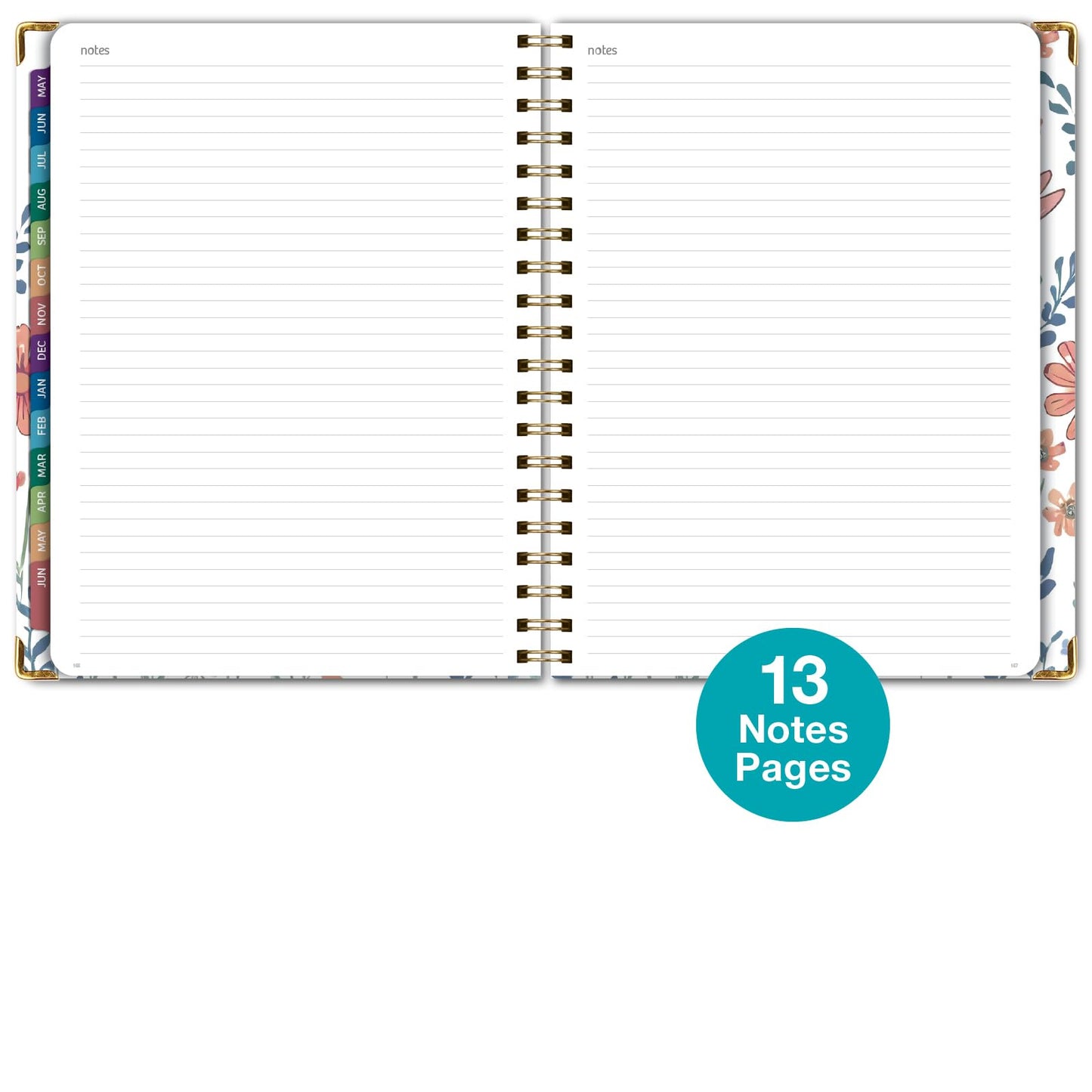 HARDCOVER Academic Year 2026-2027 Planner: 14 Months (May 2026 Through June 2027) 8.5"x 11" Daily Weekly Monthly Planner Yearly Agenda. Bookmark, Pocket Folder and Sticky Note Set (Colorful Botanicals)