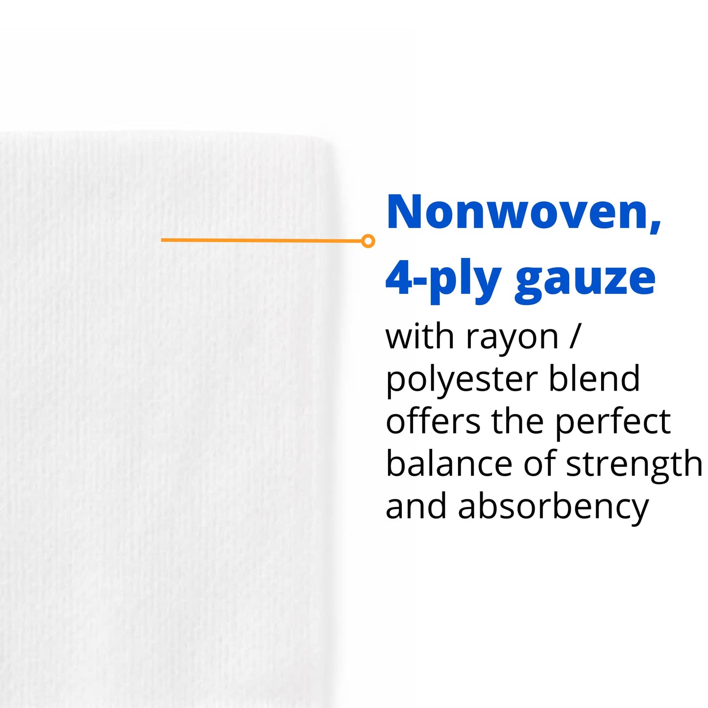 Medline Non-Woven Non-Sterile, Rayon/Poly Gauze Sponge, 4 x 4, 4-Ply (10 Packs of 200)