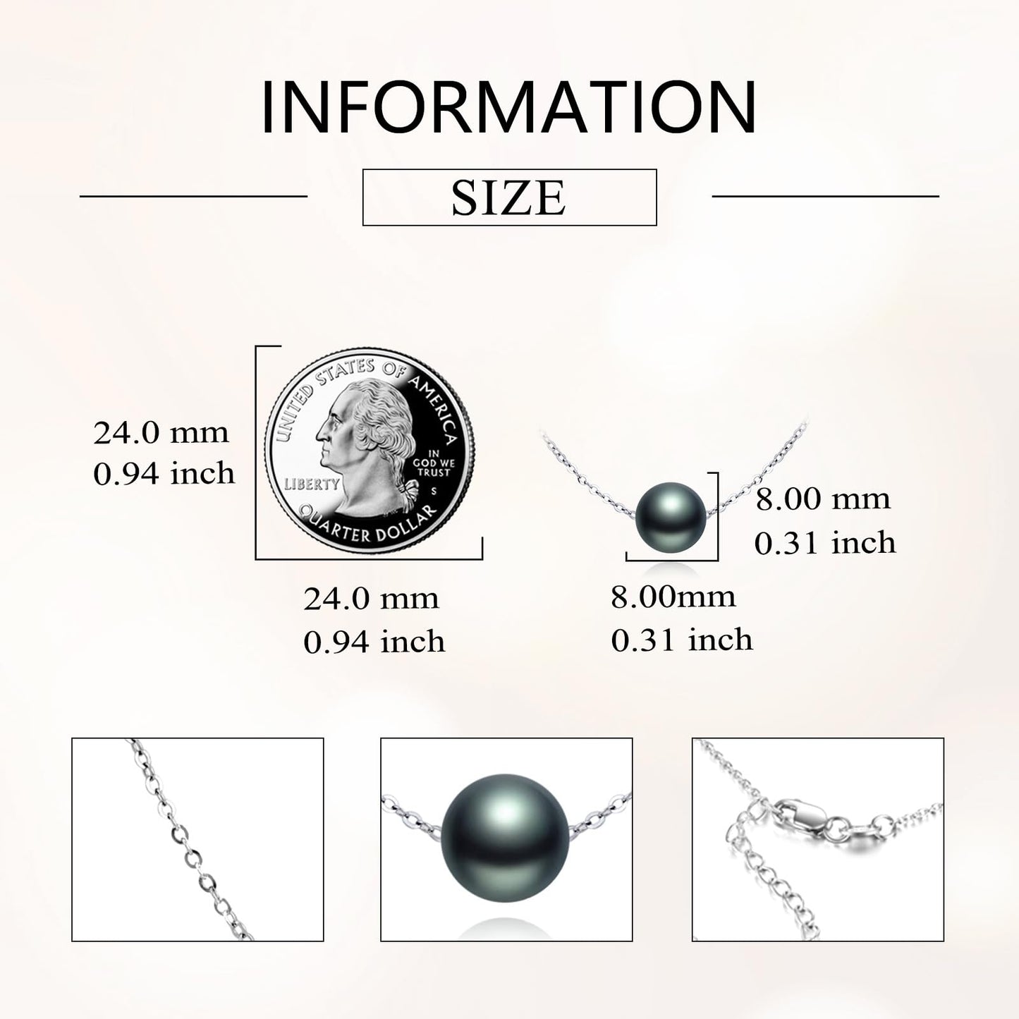 POPLYKE Black Pearl Necklace Sterling Silver Black Single Pearl Choker Necklace for Women 7-8mm Freshwater Cultured Grey Pearls Wedding Bridesmaids Anniversary 16''