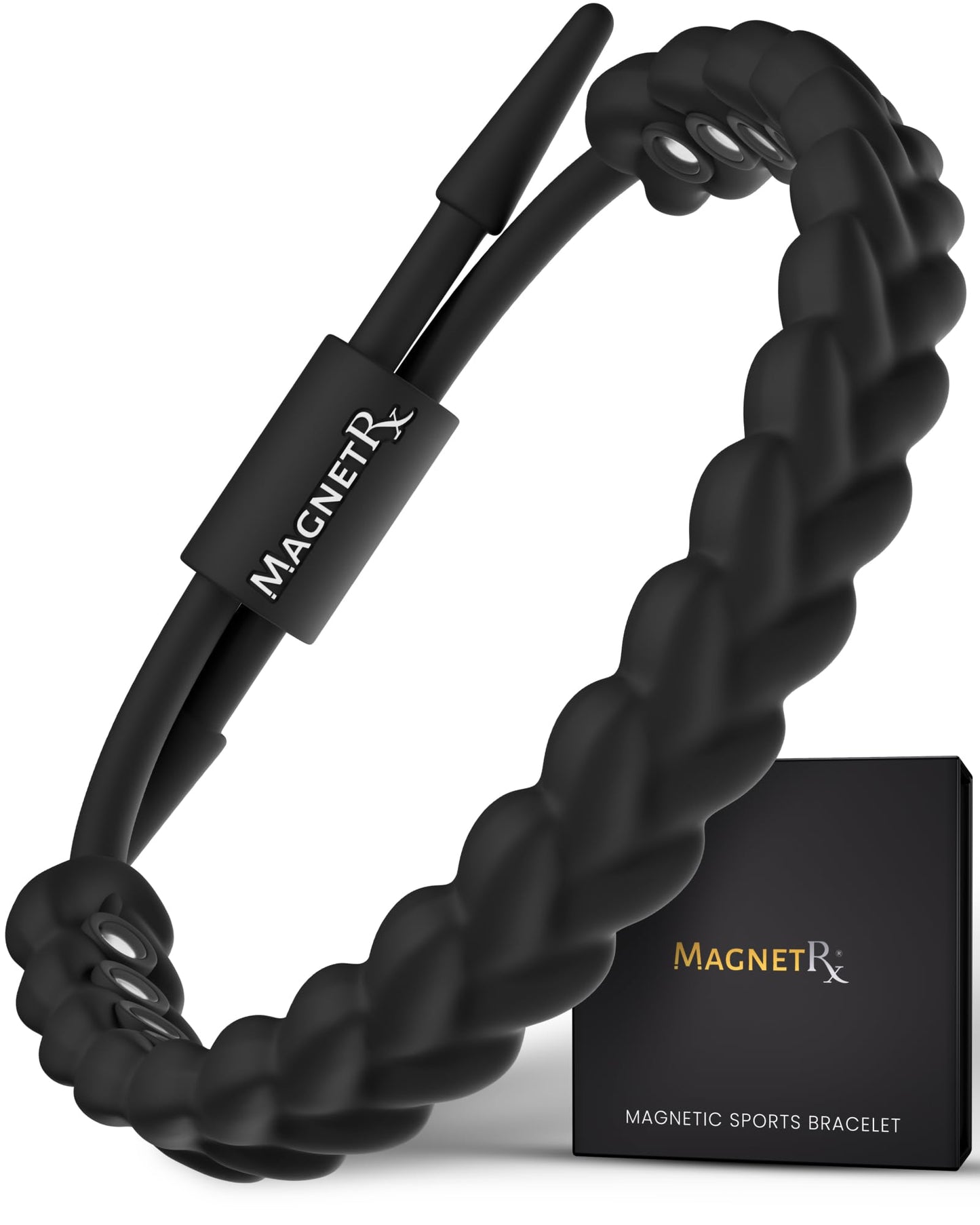 MagnetRX® Magnetic Sports Bracelet for Men – Ultra Strength Magnetic Balance Bracelet for Men & Women with Adjustable Clasp – Waterproof & Sweatproof Silicone Golf Bracelets for Everyday Wear